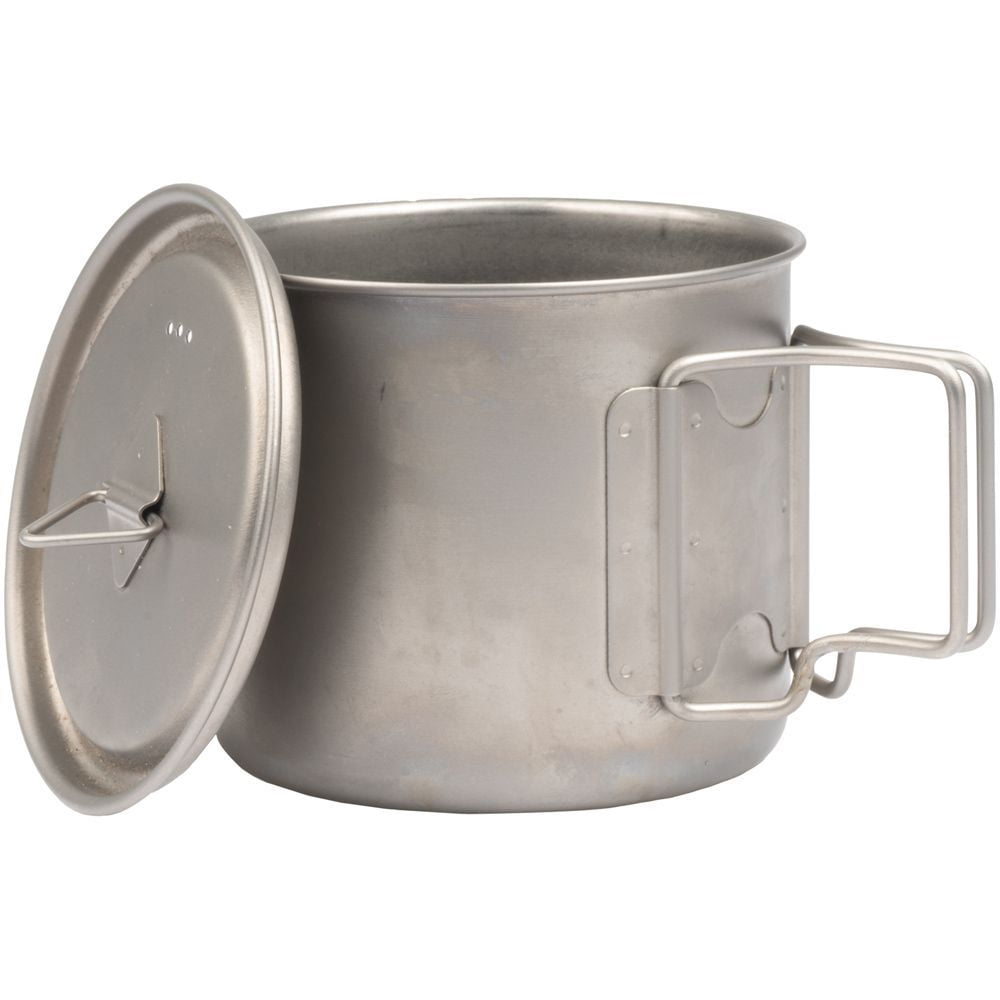 Olicamp Titanium Space Saver Mug with Lid, Nests Nalgene Bottle Inside, Lightweight and Compact, Perfect for Camping and Backpacking, 550mL M194X