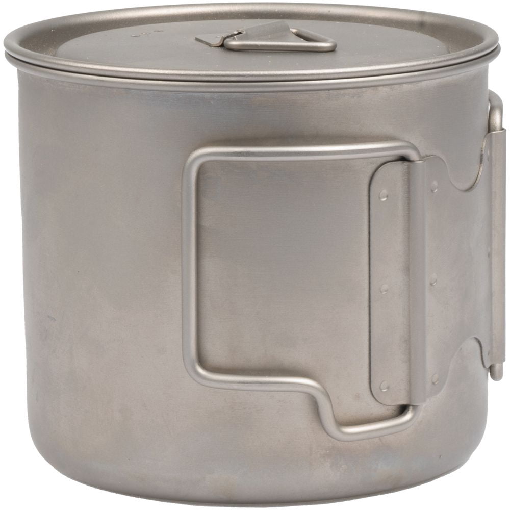 Olicamp Titanium Space Saver Mug with Lid, Nests Nalgene Bottle Inside, Lightweight and Compact, Perfect for Camping and Backpacking, 550mL M194X