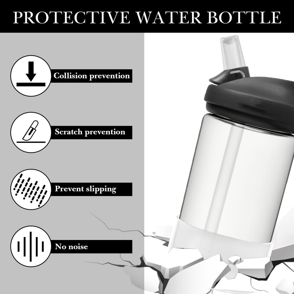 Linkidea 2 Pack Water Bottle Boot Compatible with CamelBak Eddy+20oz/25oz, Chute Mag 20oz/25oz, Carry Cap, Silicone Anti-Slip Bottle Bottom Bumper Protector (Clear White) M389G