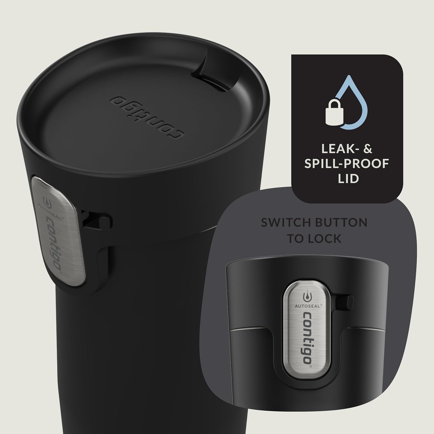 Contigo AUTOSEAL West Loop Vacuum-Insulated Stainless Steel Travel Mug with Easy-Clean Lid, 12oz, Matte Black M102N