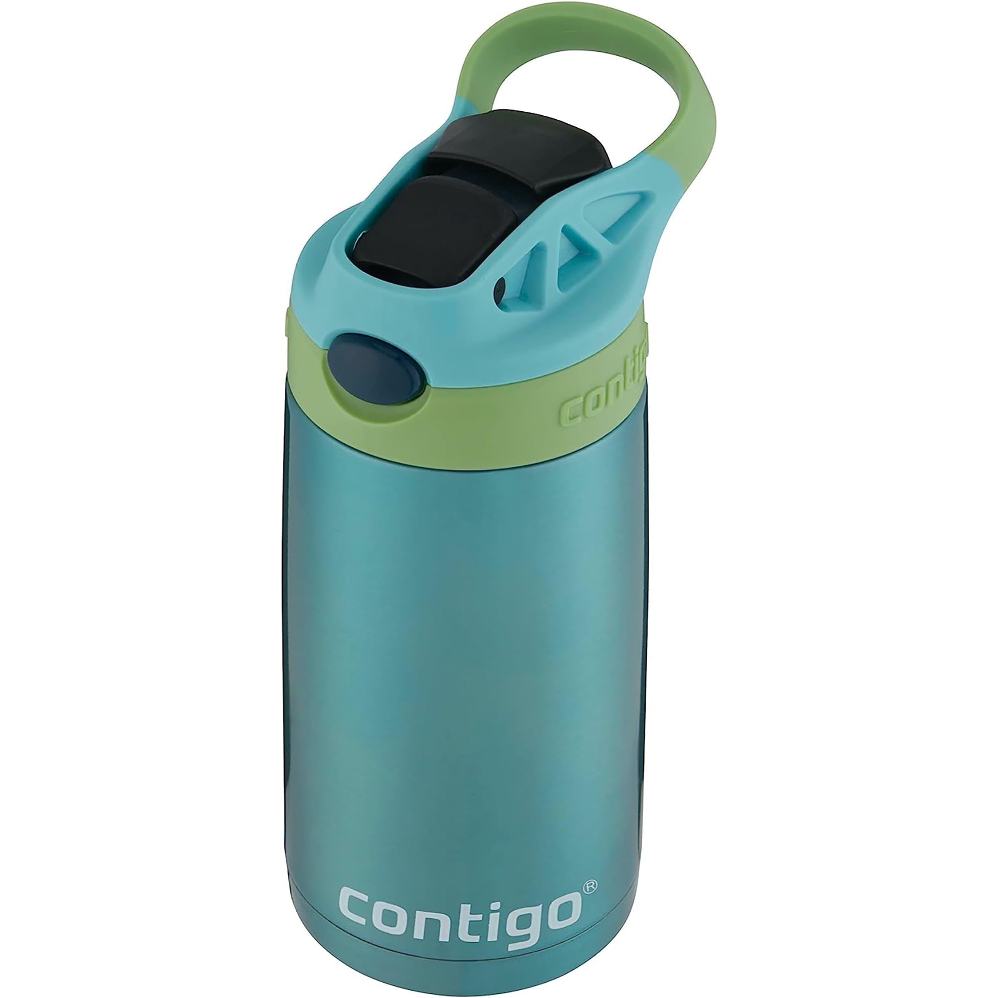 Contigo Kid's 13 oz. AutoSpout Straw Water Bottle - Stainless Steel/Azalea/Pansy M114B