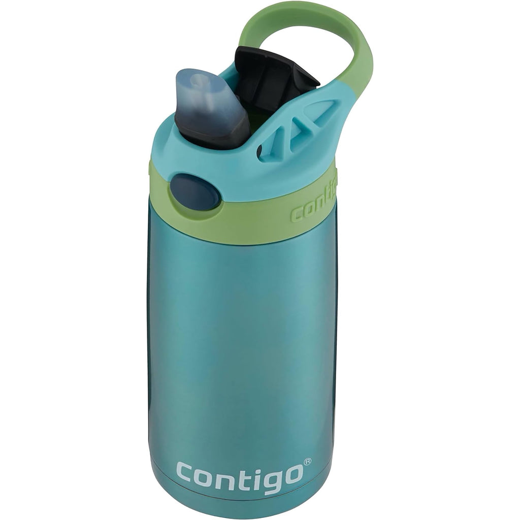 Contigo Kid's 13 oz. AutoSpout Straw Water Bottle - Stainless Steel/Azalea/Pansy M114B