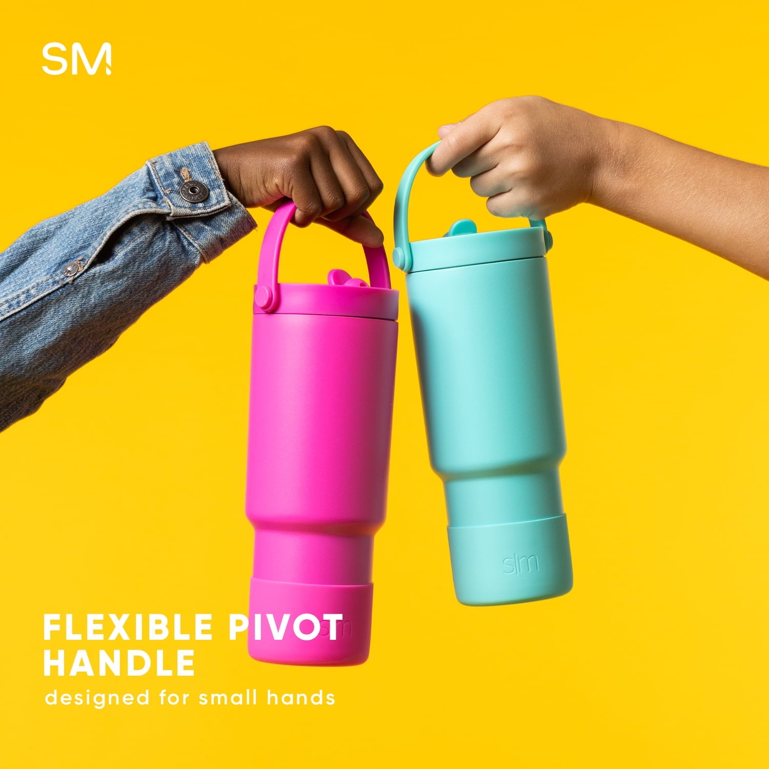 Simple Modern 24 fl oz Insulated Stainless Steel Trek Pivot Tumbler with Straw Lid and Top Handle|Cotton Candy Tie Dye M407G