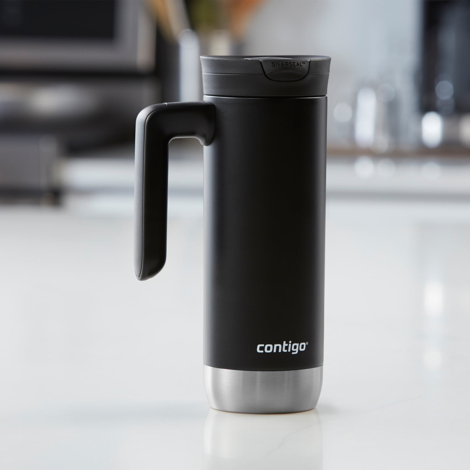 Contigo Huron 2.0 Stainless Steel Travel Mug with SNAPSEAL Lid and Handle in Black, 20 fl oz. M05E