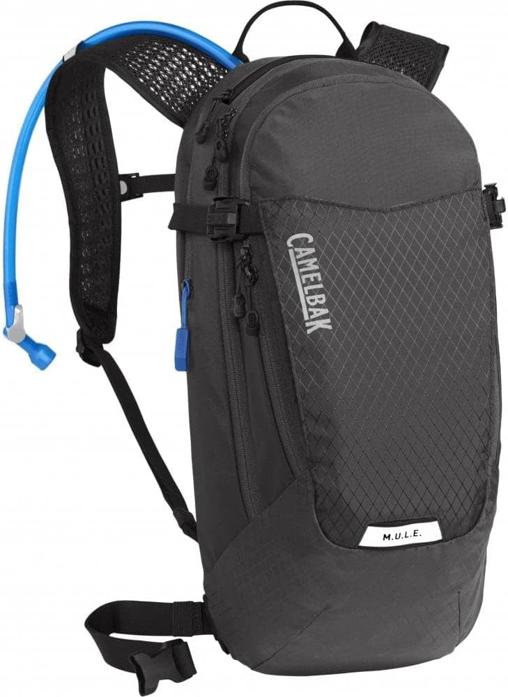 CamelBak Women's M.U.L.E. 12 Mountain Biking Hydration Pack - Easy Refilling Hydration Backpack - Magnetic Tube Trap 100oz, Charcoal/Black M246H