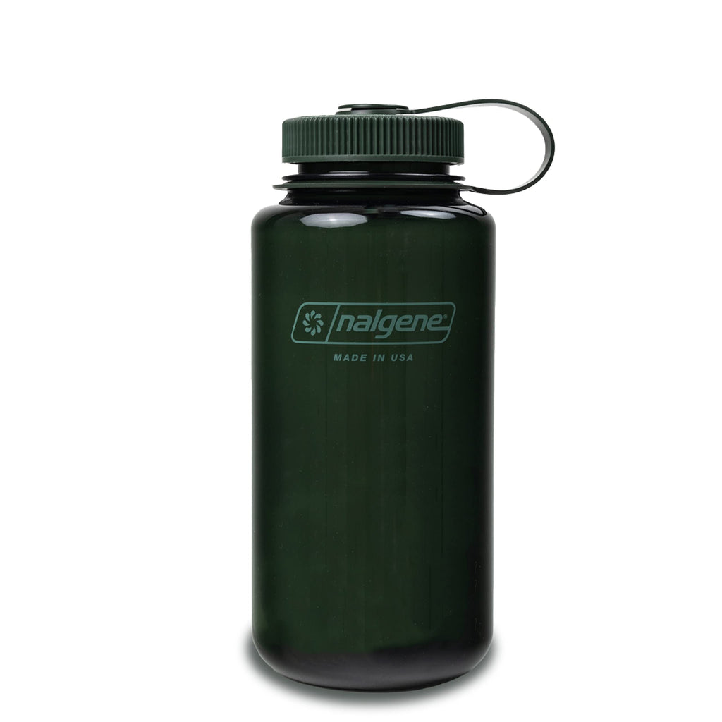Nalgene Monochrome BPA-Free Recycled Reusable Water Bottle for Backpacking, Hiking, Gym - 32 oz Shatterproof Jade M140F