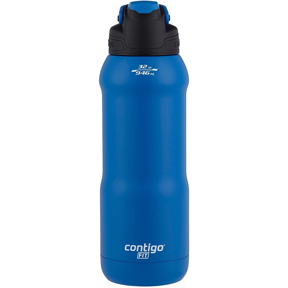 Contigo Fit Stainless Steel AUTOSPOUT Water Bottle with Straw, Blue Amp, 32 fl oz. M105T