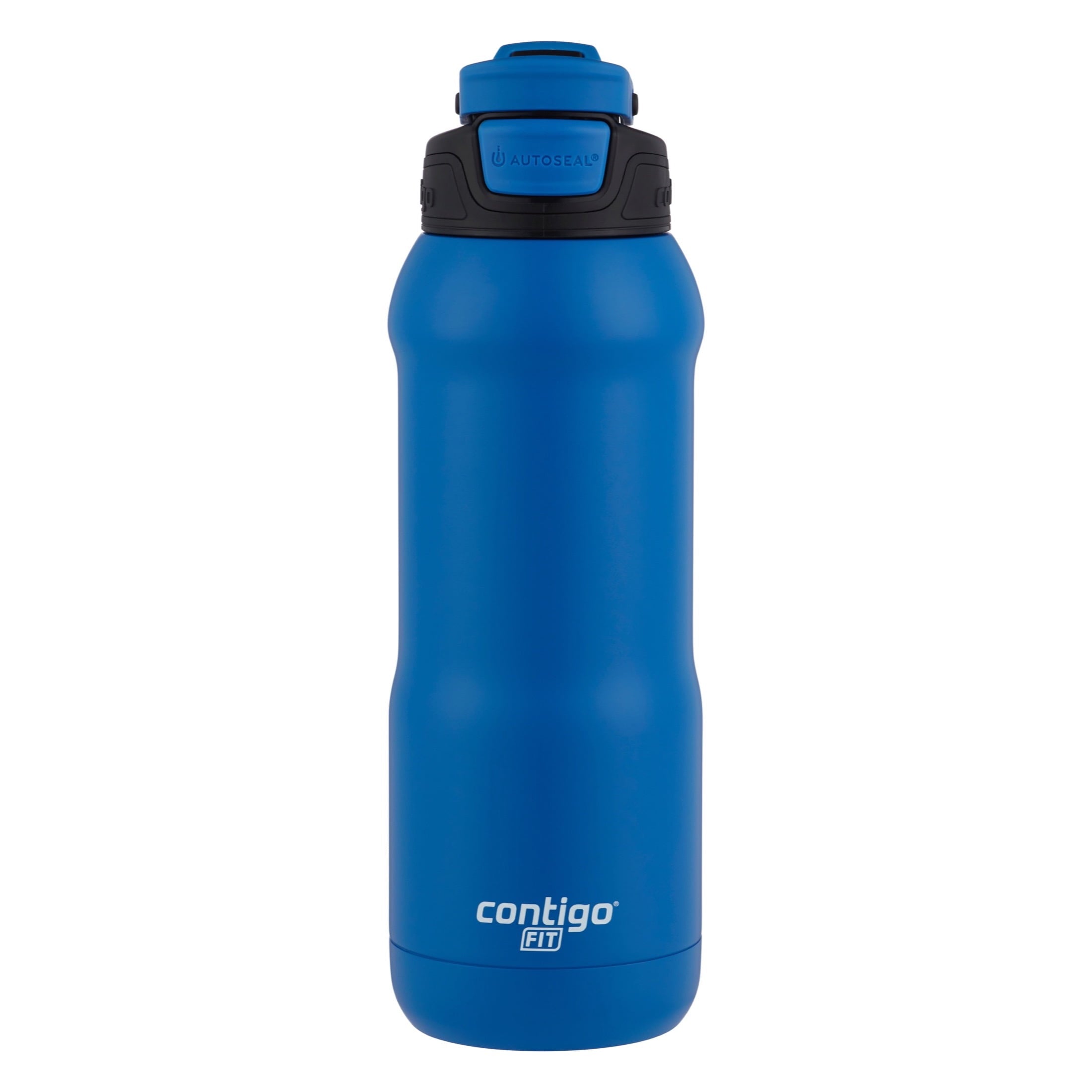 Contigo Fit Stainless Steel AUTOSPOUT Water Bottle with Straw, Blue Amp, 32 fl oz. M105T