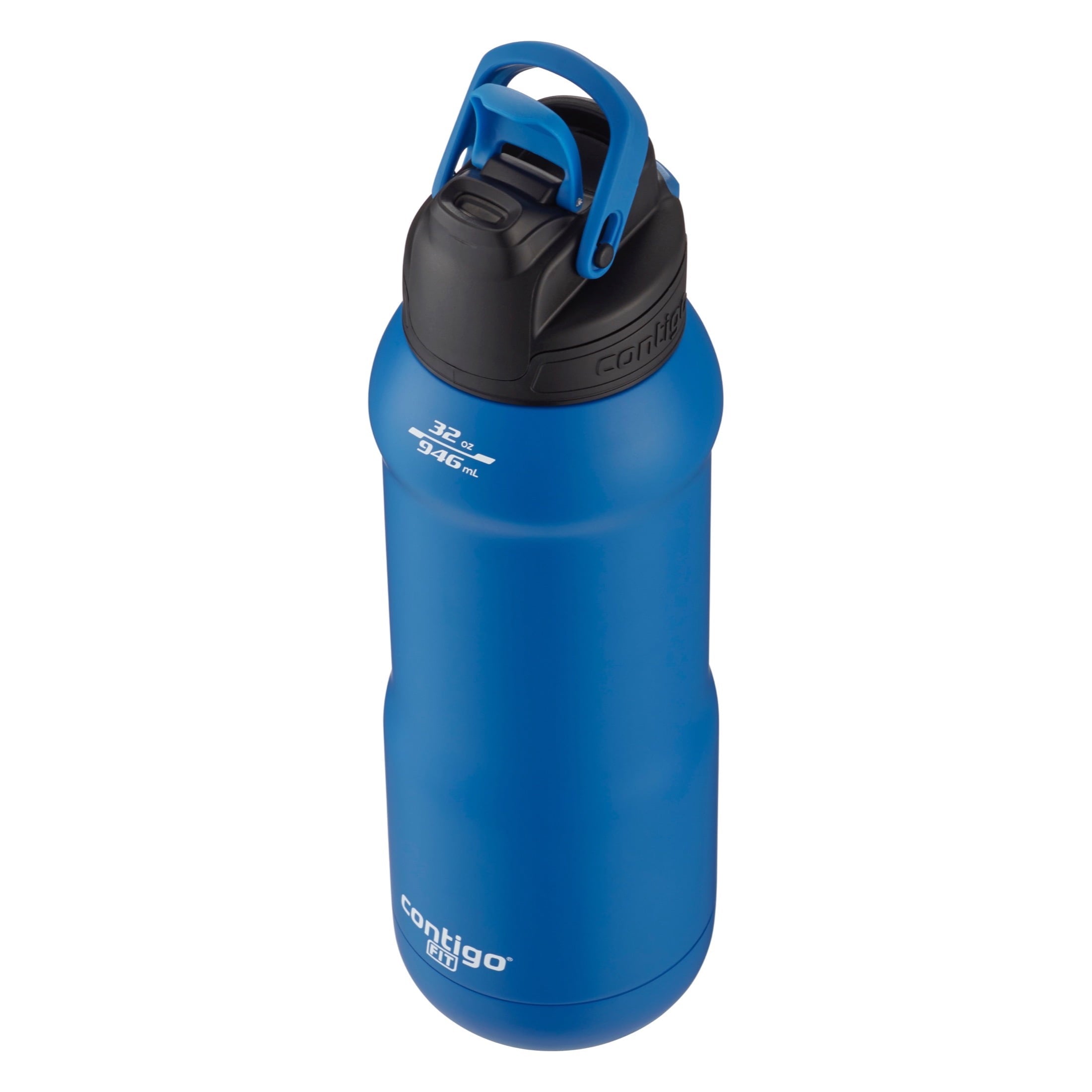 Contigo Fit Stainless Steel AUTOSPOUT Water Bottle with Straw, Blue Amp, 32 fl oz. M105T