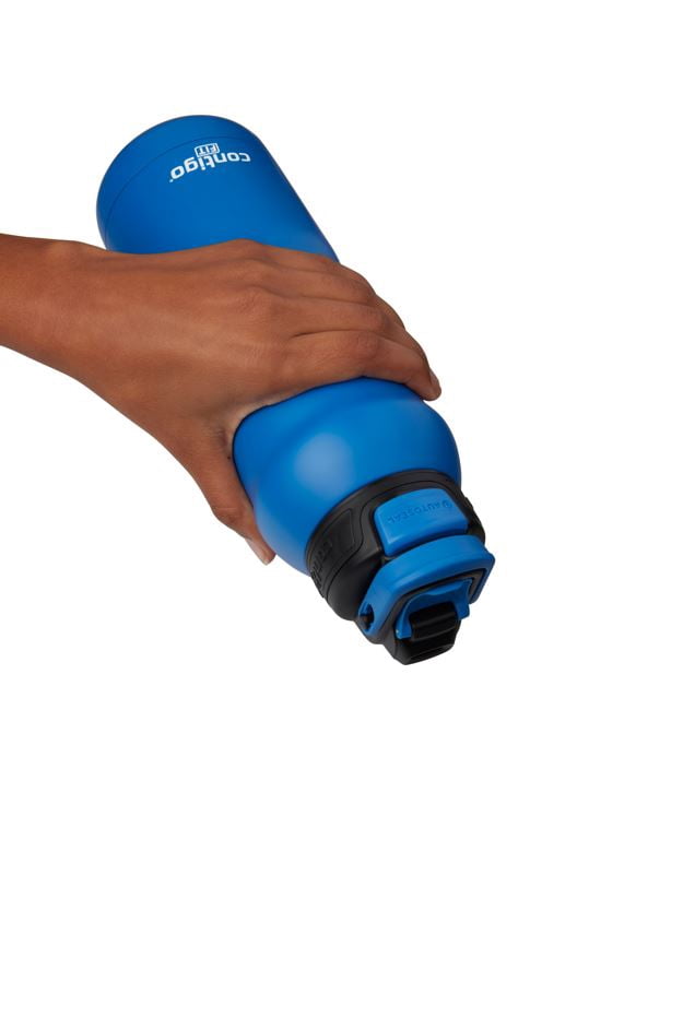 Contigo Fit Stainless Steel AUTOSPOUT Water Bottle with Straw, Blue Amp, 32 fl oz. M105T