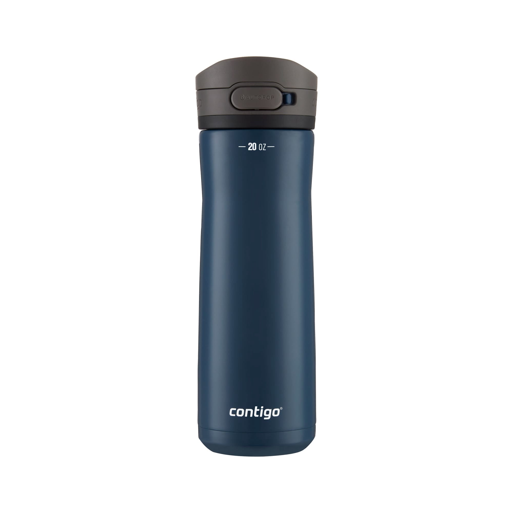 Contigo Jackson Chill Bundle 2 Water Bottles Black 24oz and Blueberry 20oz with Autopop Lid M88A