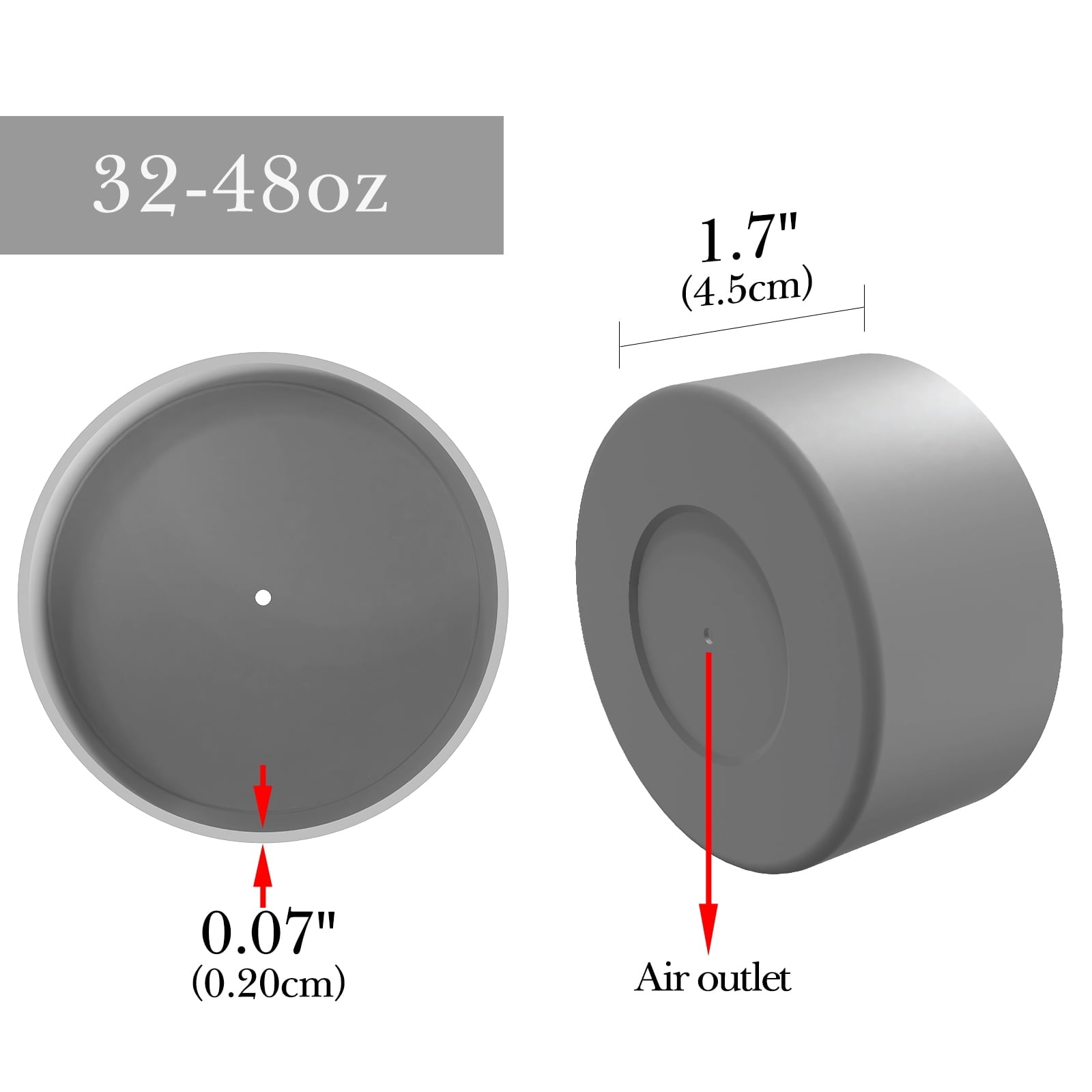 Linkidea 2 Pack Water Bottle Boot Compatible with Nalgene Sustain Wide Mouth 32oz/48oz, Narrow Mouth 32oz, Silicone Anti-Slip Bottle Bottom Bumper Protector (Grey) M219S