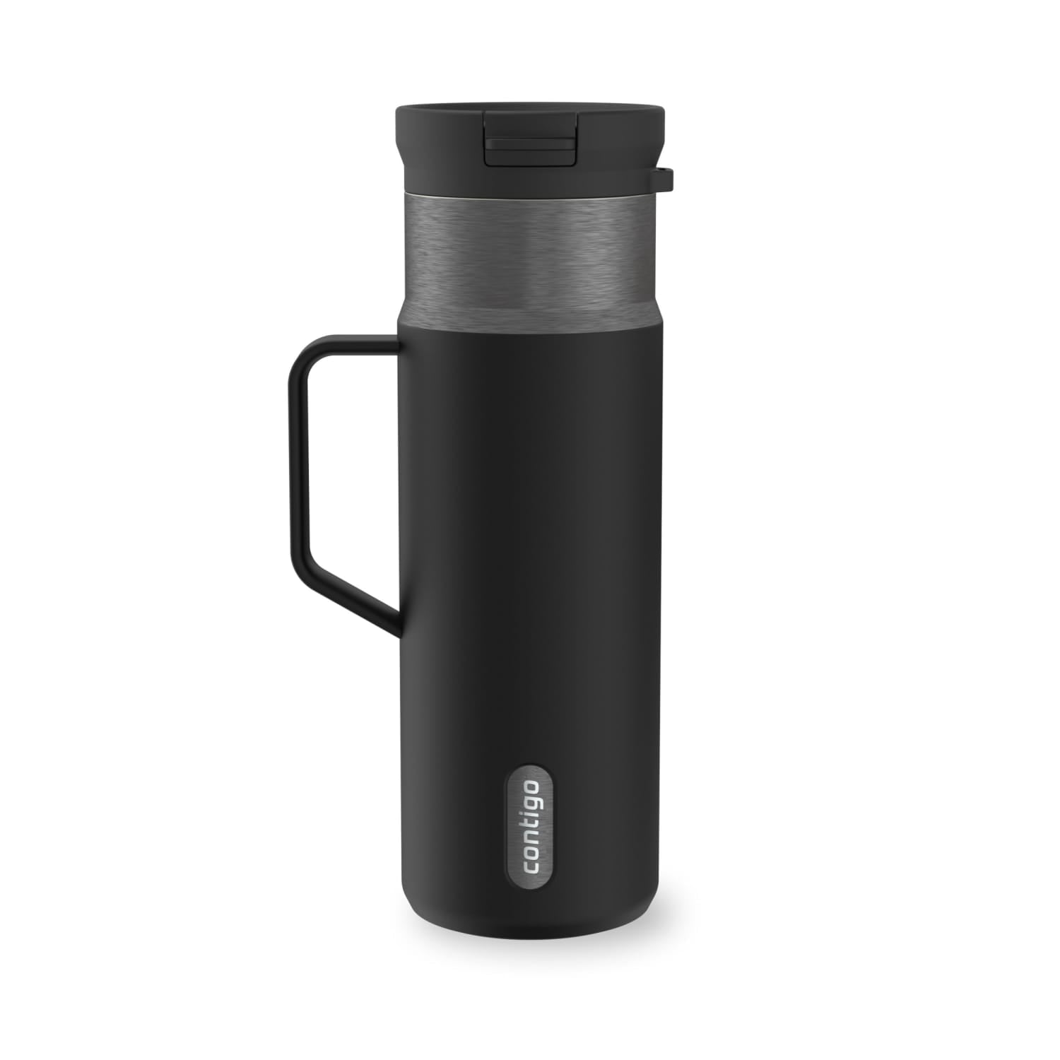 Contigo SnapSeal Leakproof Stainless Steel Reusable Water Bottle Tumbler with Side Handle, Dark Blue/Bronze, 20 oz M33J