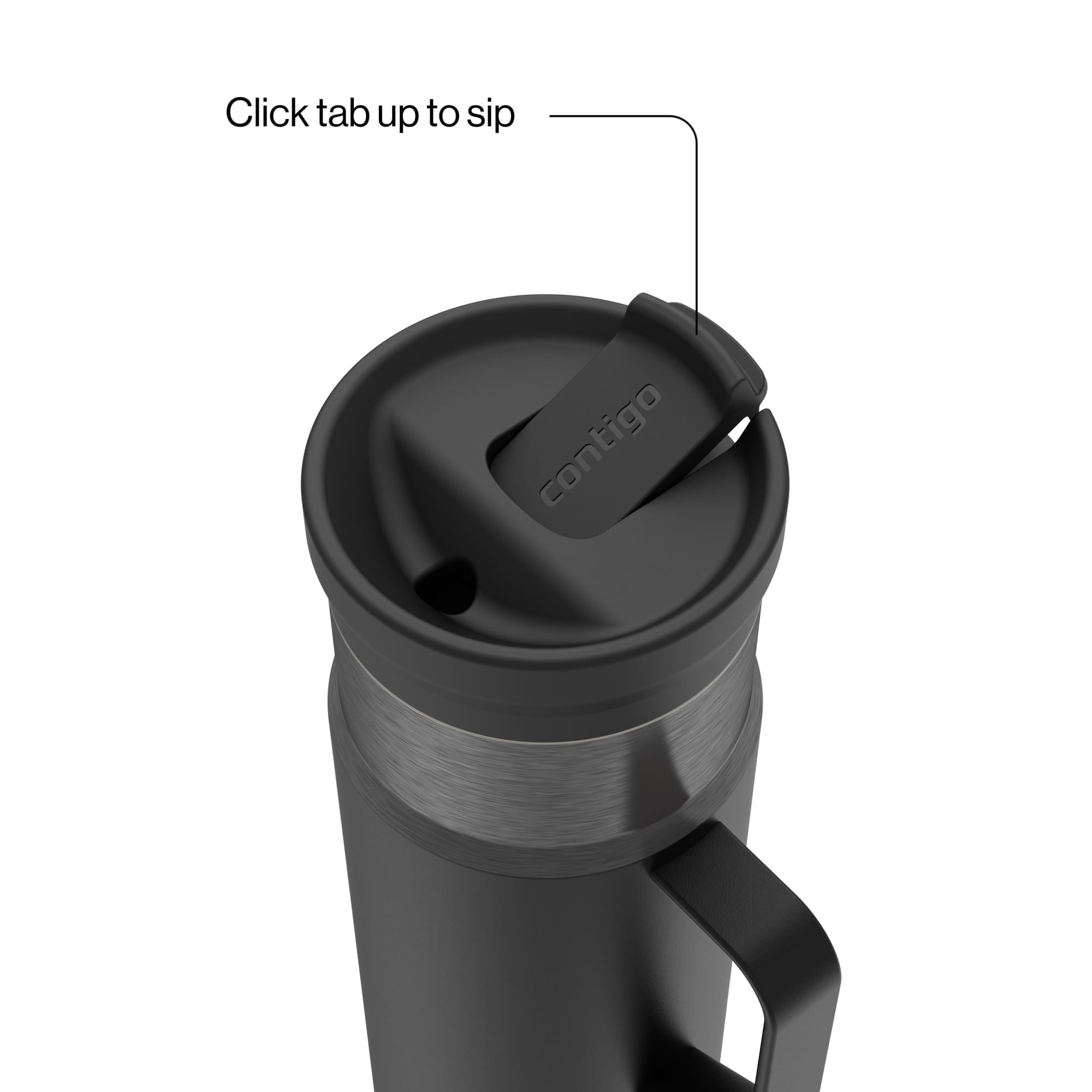 Contigo SnapSeal Leakproof Stainless Steel Reusable Water Bottle Tumbler with Side Handle, Dark Blue/Bronze, 20 oz M33J