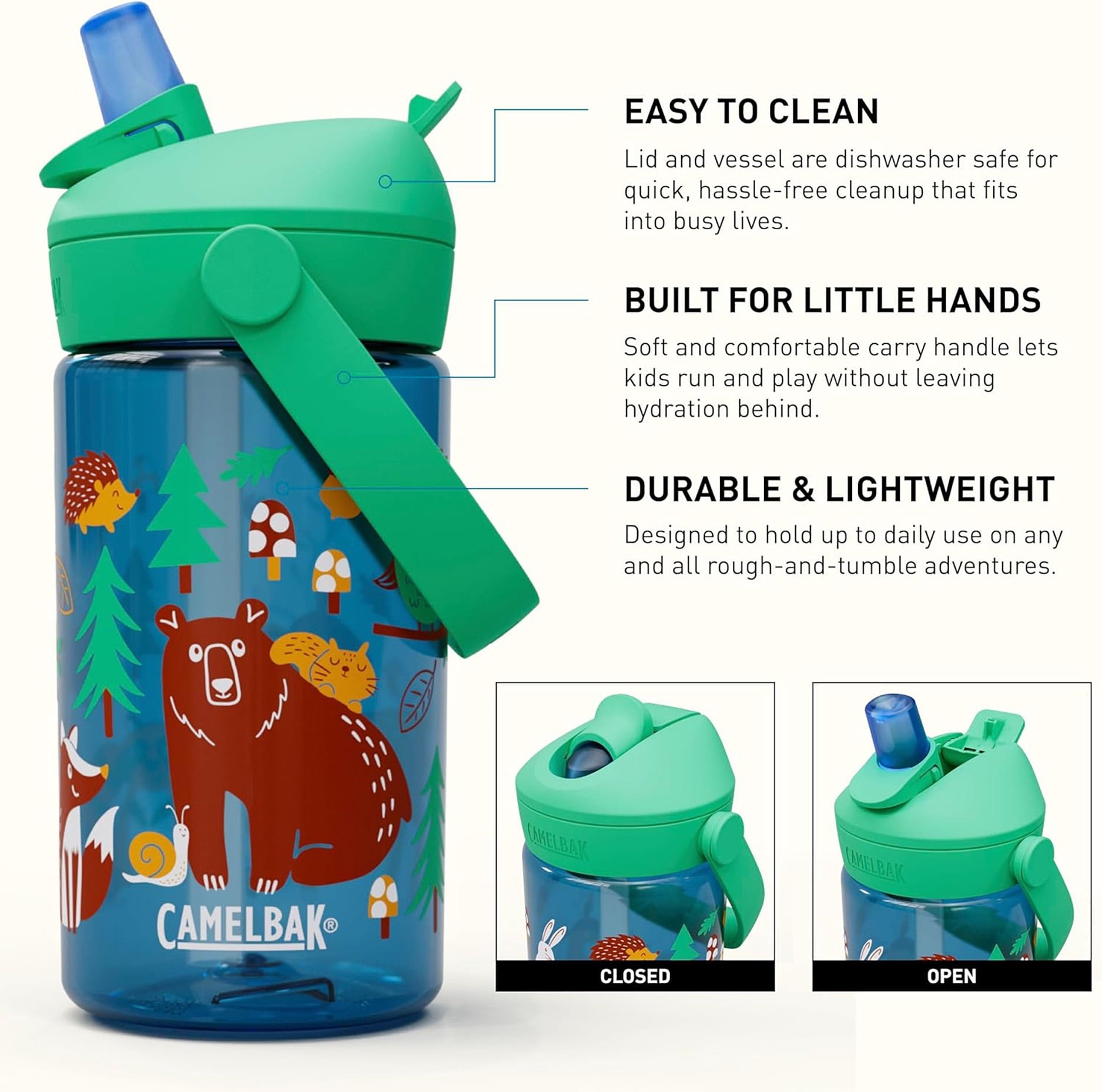 Camelbak Thrive™ Flip Straw Kids 14oz Bottle, Friendly Forest M272Z