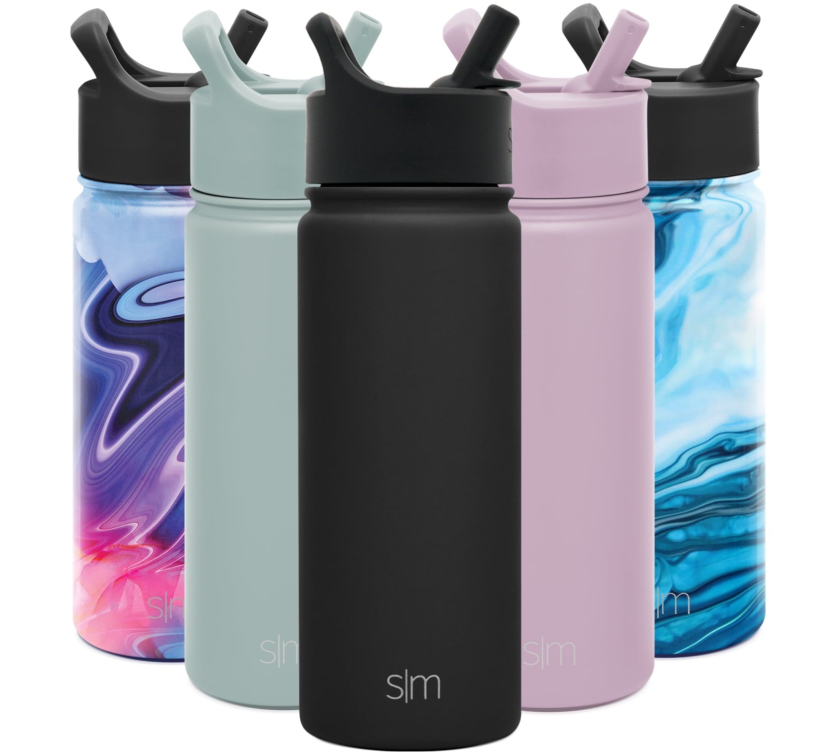 Simple Modern Summit Water Bottle Straw Lid Vacuum Insulated Stainless Steel Bottle | 18 fl oz M427F