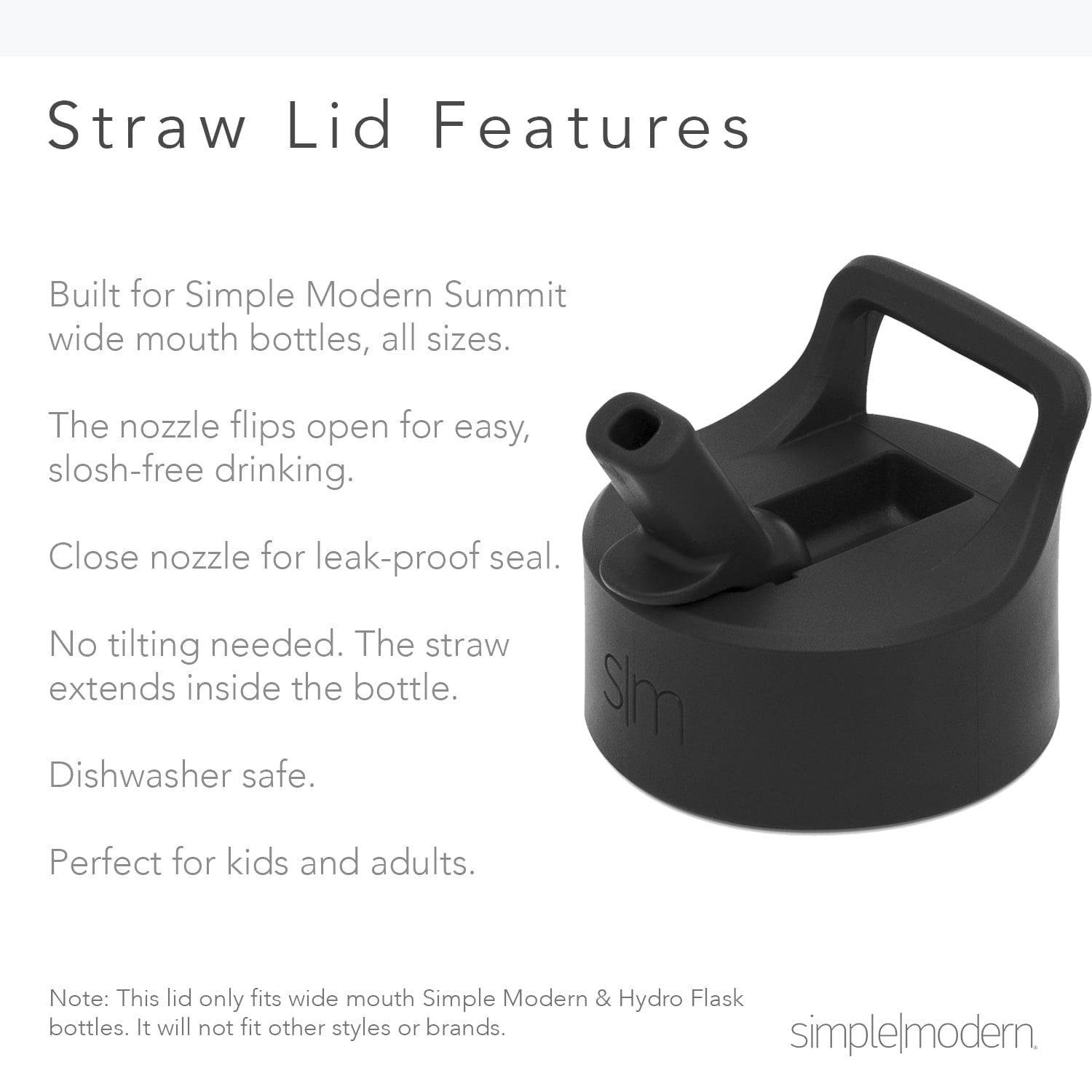 Simple Modern Summit Water Bottle Straw Lid Vacuum Insulated Stainless Steel Bottle | 18 fl oz M427F