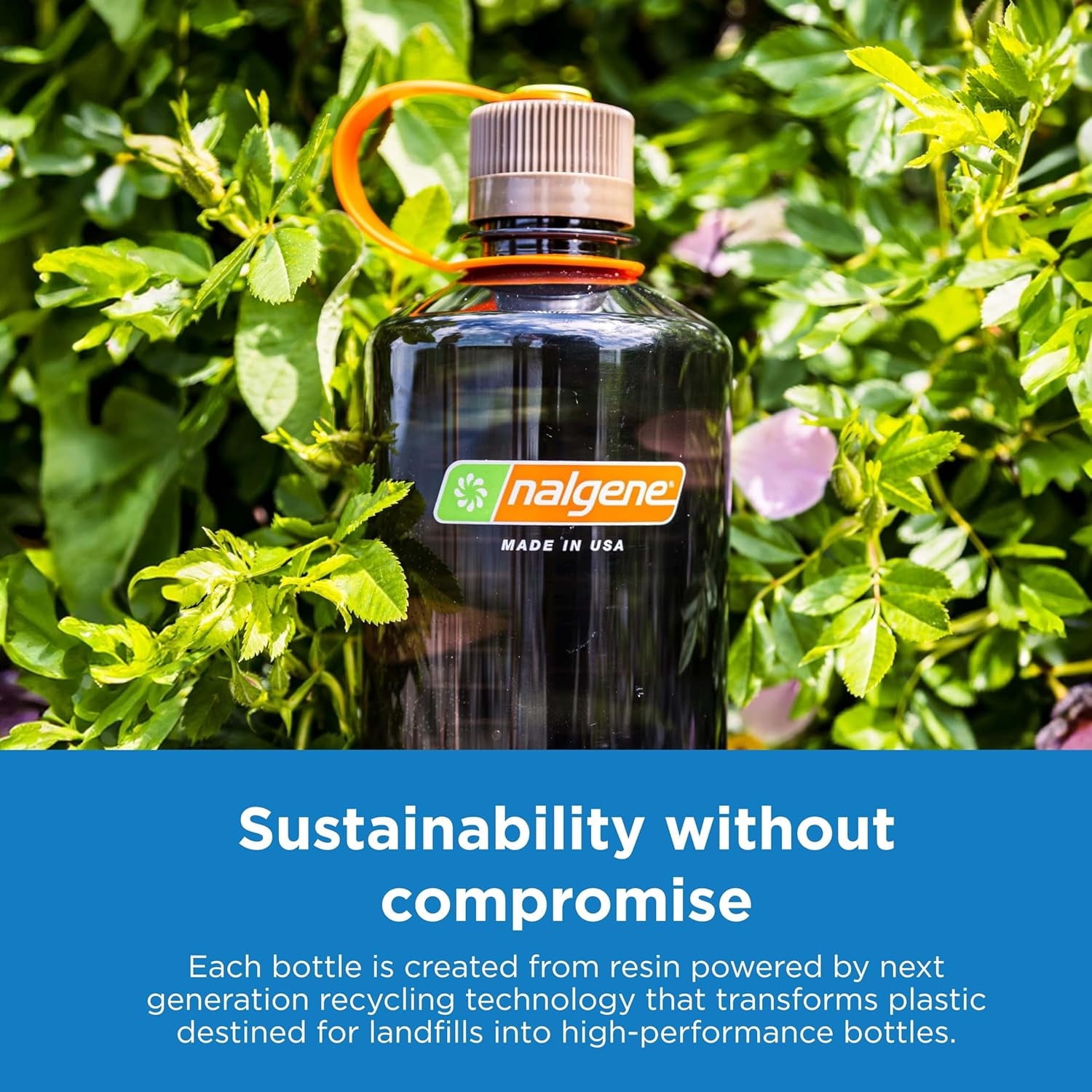 Nalgene Sustain Tritan BPA-Free Water Bottle Made with Material Derived from 50% Plastic Waste, 32 OZ, Narrow Mouth, Pear M153Z