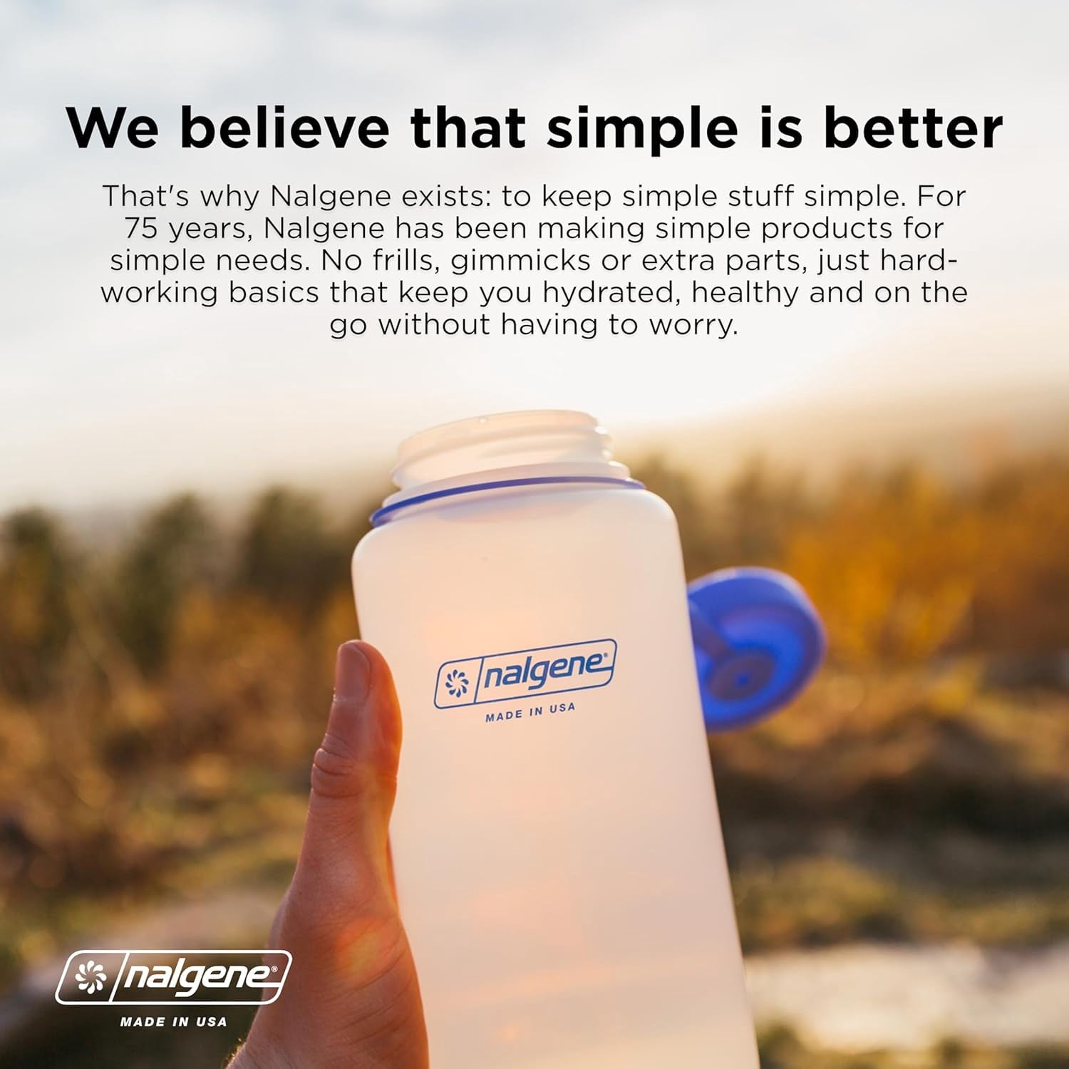 Nalgene Sustain Tritan BPA-Free Water Bottle Made with Material Derived from 50% Plastic Waste, 32 OZ, Narrow Mouth, Pear M153Z