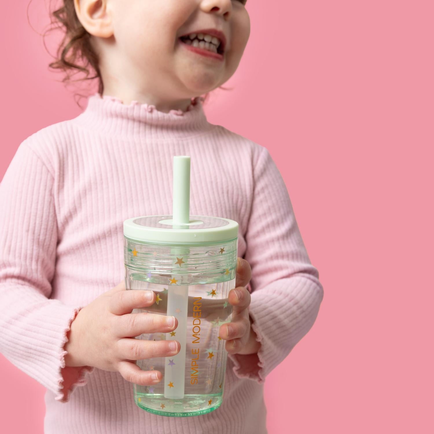 Simple Modern 12 fl oz Tritan Plastic Junior Tumbler with Silicone Straw Lid for Toddlers | Stars M399L