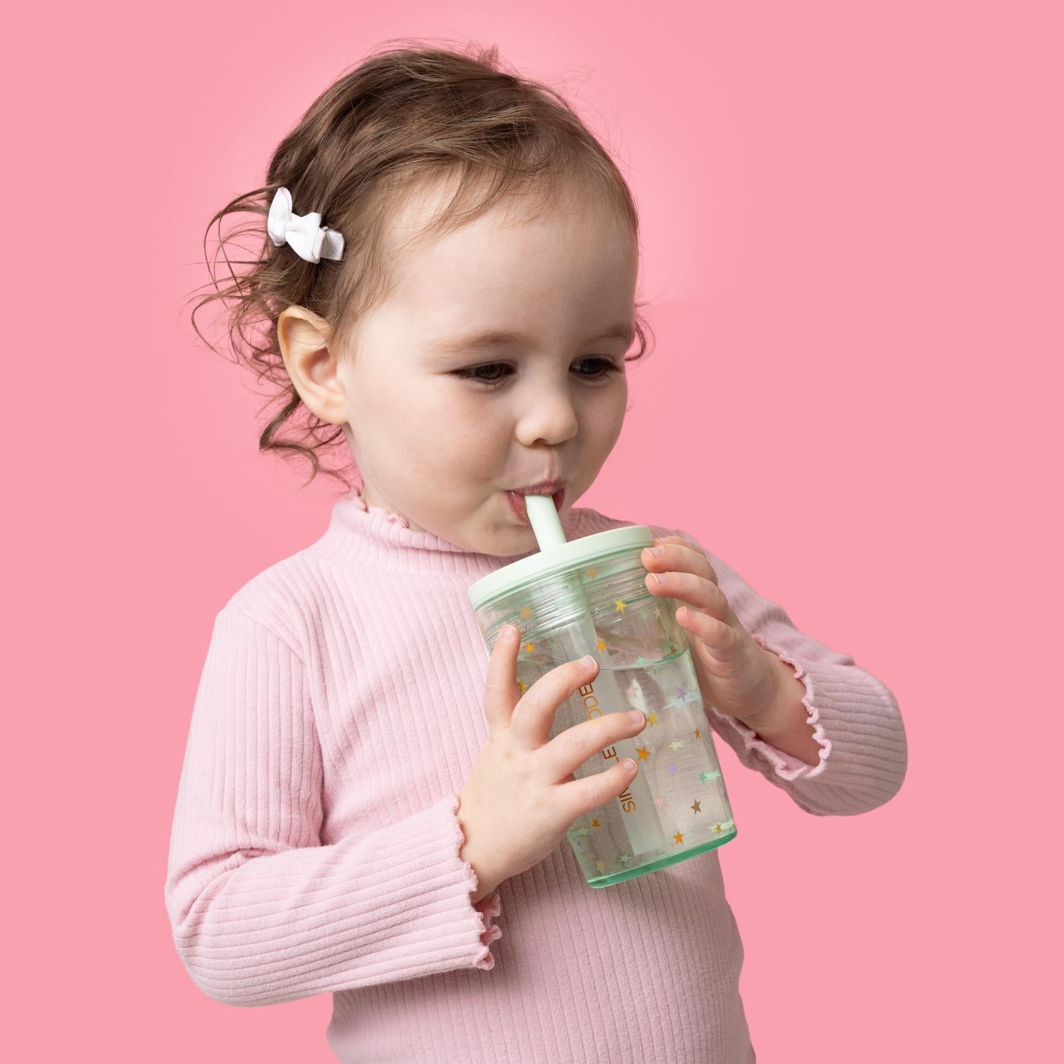 Simple Modern 12 fl oz Tritan Plastic Junior Tumbler with Silicone Straw Lid for Toddlers | Stars M399L