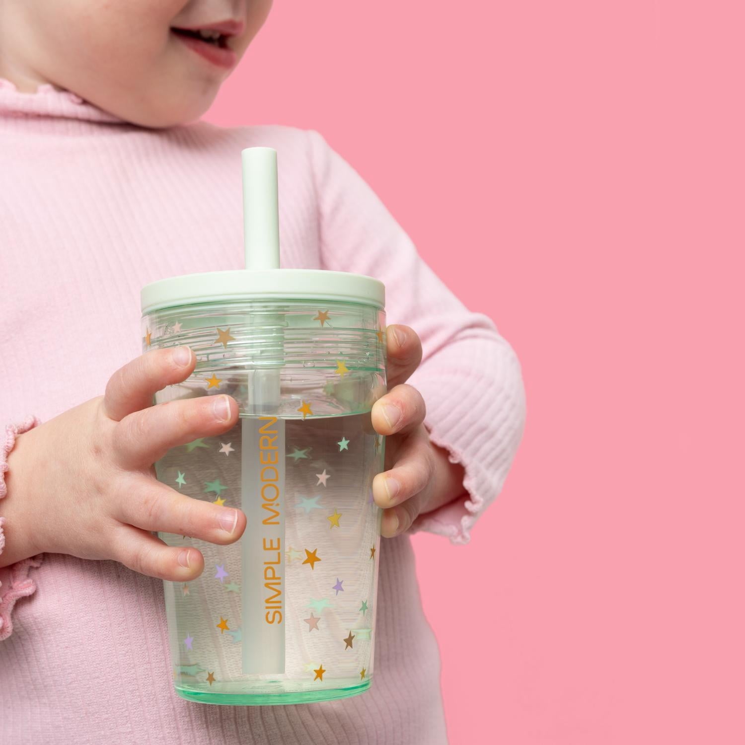 Simple Modern 12 fl oz Tritan Plastic Junior Tumbler with Silicone Straw Lid for Toddlers | Stars M399L