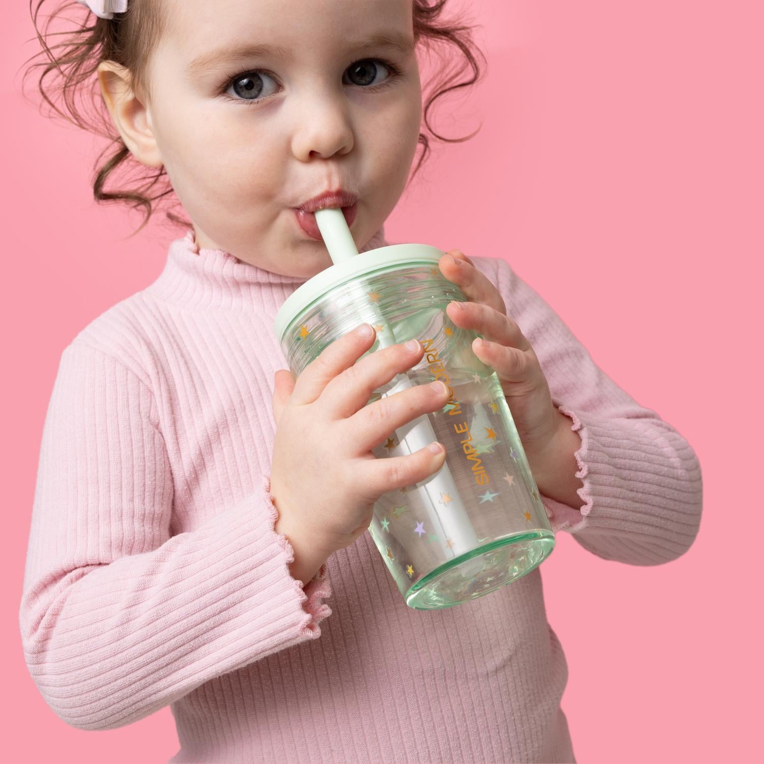 Simple Modern 12 fl oz Tritan Plastic Junior Tumbler with Silicone Straw Lid for Toddlers | Stars M399L