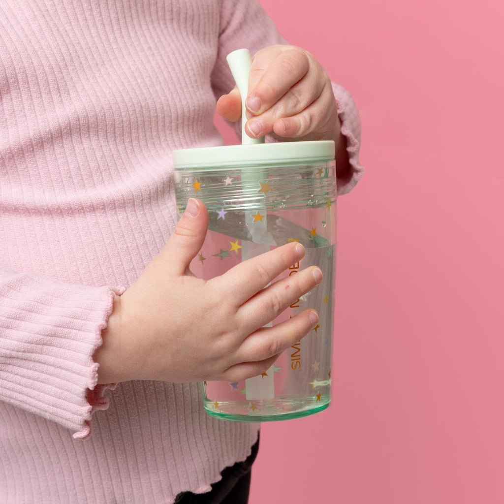 Simple Modern 12 fl oz Tritan Plastic Junior Tumbler with Silicone Straw Lid for Toddlers | Stars M399L