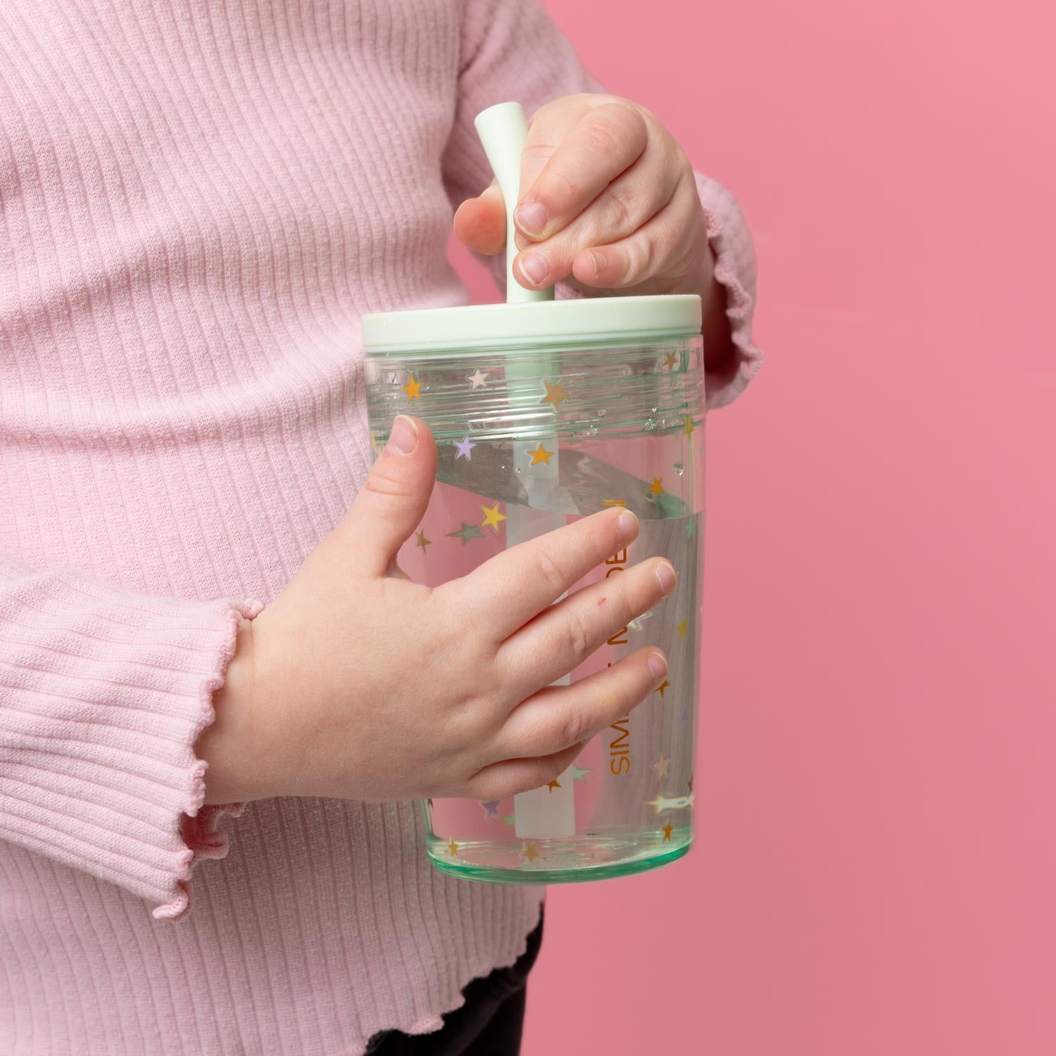Simple Modern 12 fl oz Tritan Plastic Junior Tumbler with Silicone Straw Lid for Toddlers | Stars M399L