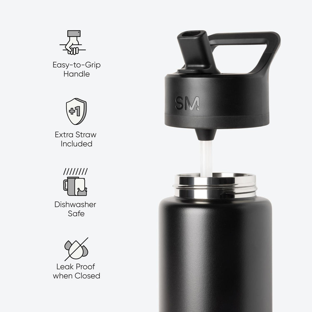 Simple Modern 30 fl oz Insulated Stainless Steel Summit Wide Mouth Water Bottle with Straw Lid | Slumberland M396S