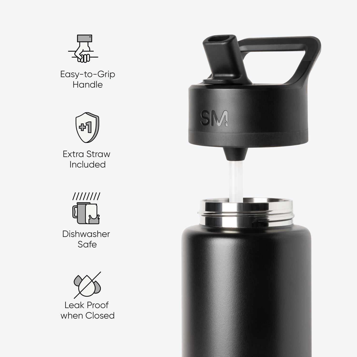 Simple Modern 30 fl oz Insulated Stainless Steel Summit Wide Mouth Water Bottle with Straw Lid | Slumberland M396S