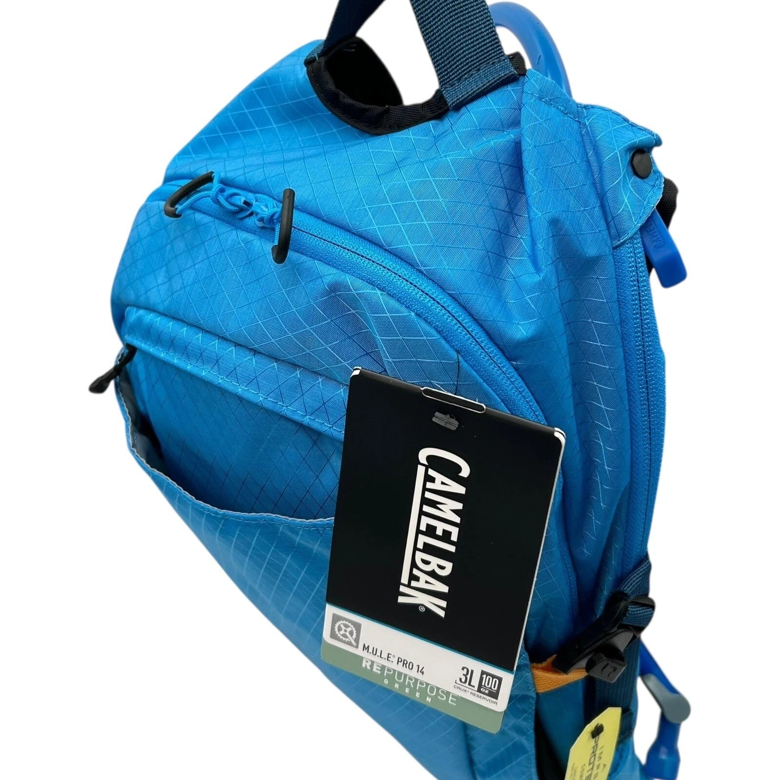 CAMELBAK M.U.L.E Pro 14L Bike Hydration Backpack 100 oz, Ibiza Blue/Orange M251X