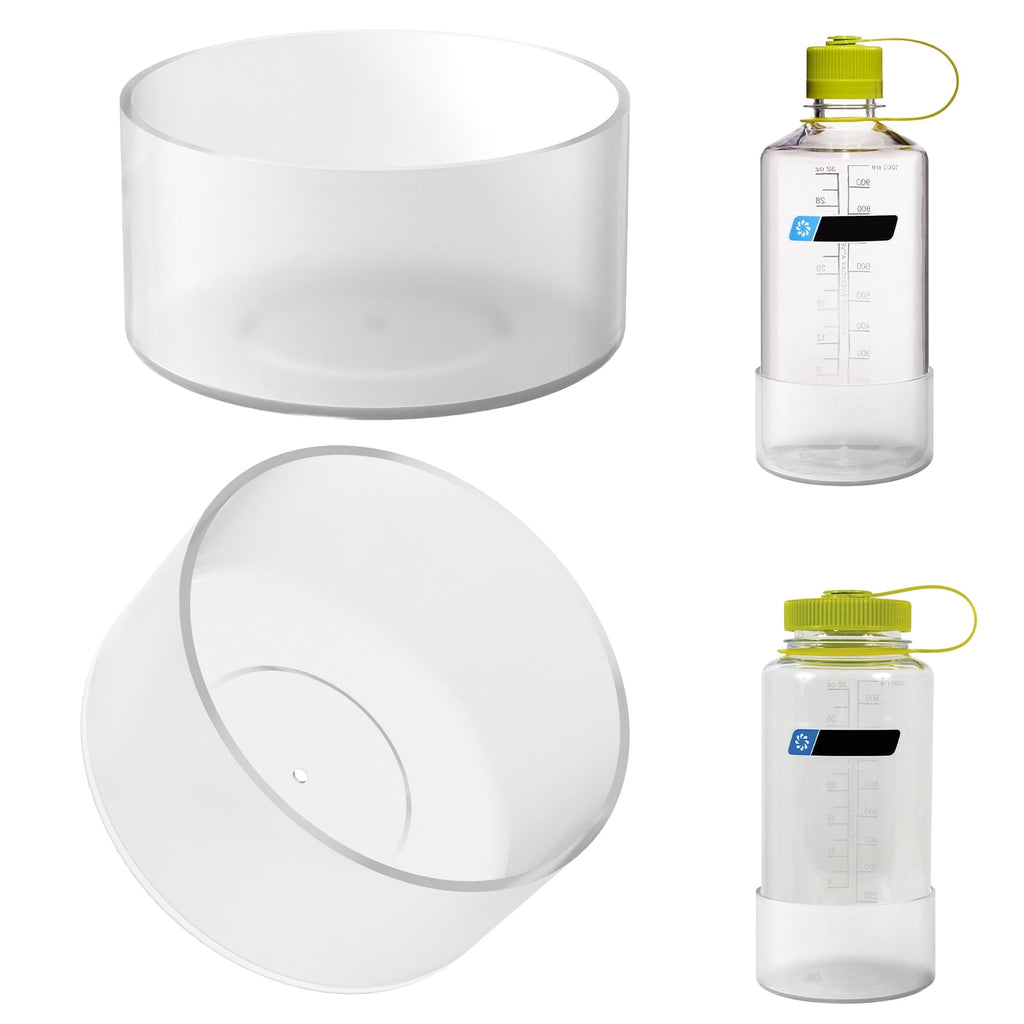 Linkidea 2 Pack Water Bottle Boot Compatible with Nalgene Sustain Wide Mouth 32oz/48oz, Narrow Mouth 32oz, Silicone Anti-Slip Bottle Bottom Bumper Protector (Clear White) M214C