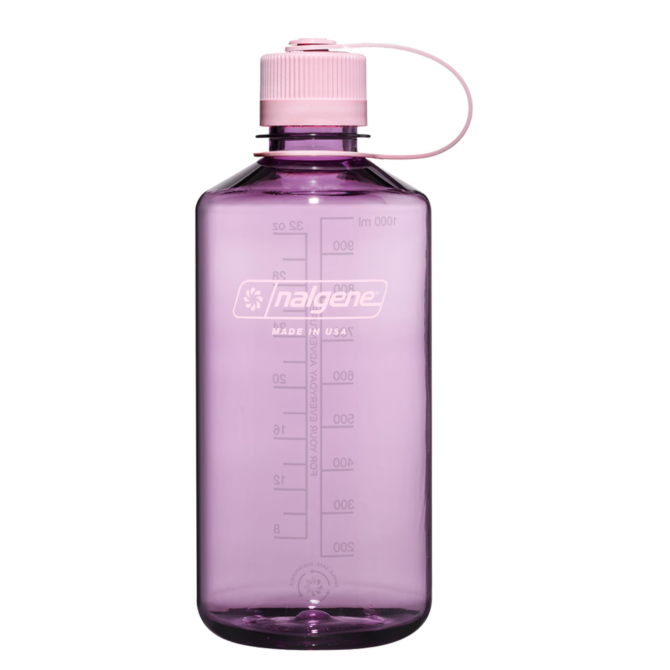 Nalgene Sustain Tritan BPA-Free Water Bottle Made with Material Derived from 50% Plastic Waste (using ISCC certified mass balance), 32 OZ, Narrow Mouth, Cherry Blossom M152J
