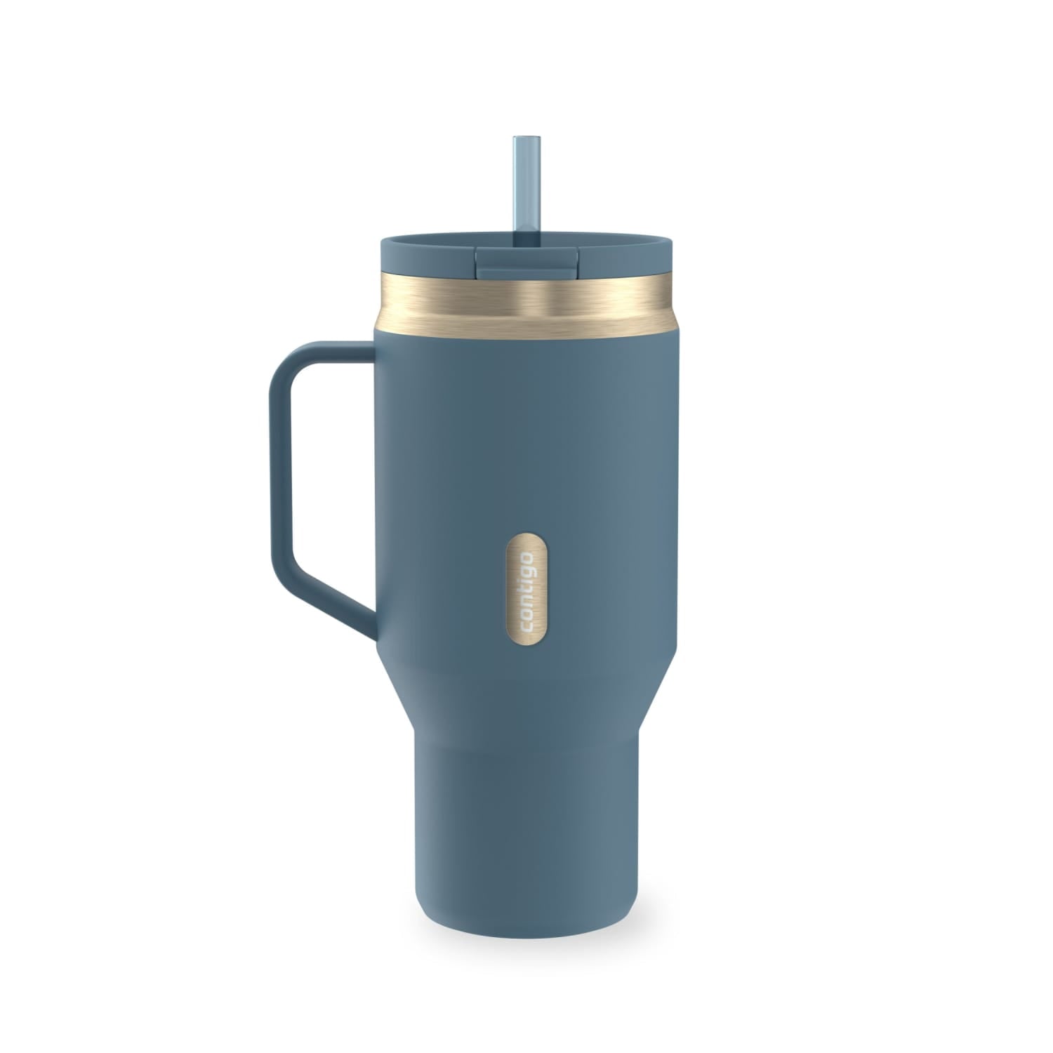 Contigo SnapSeal Leakproof Stainless Steel Reusable Water Bottle Tumbler with Side Handle, Black/Bronze, 30 oz M15C