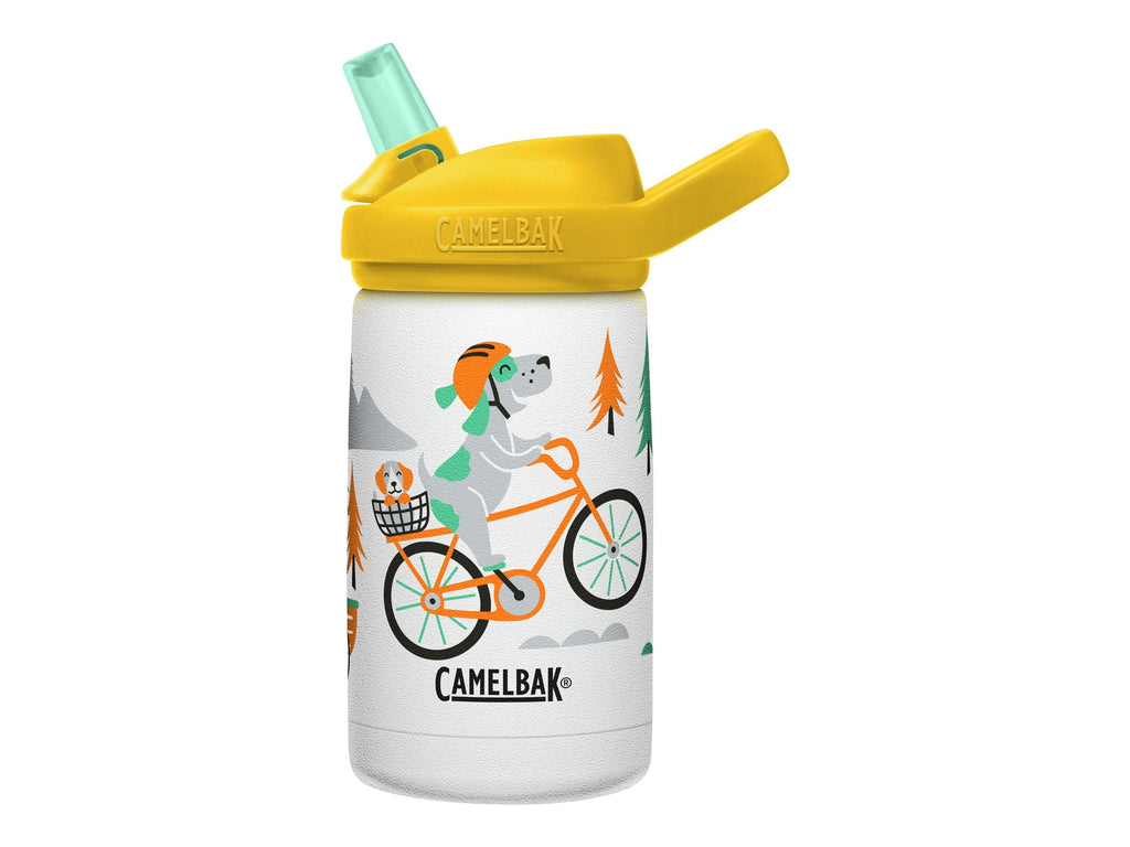 CamelBak Eddy+ Kids - Water bottle - Size 4.25 in x 2.91 in - Height 6.5 in - 12 fl.oz - biking dogs M327G
