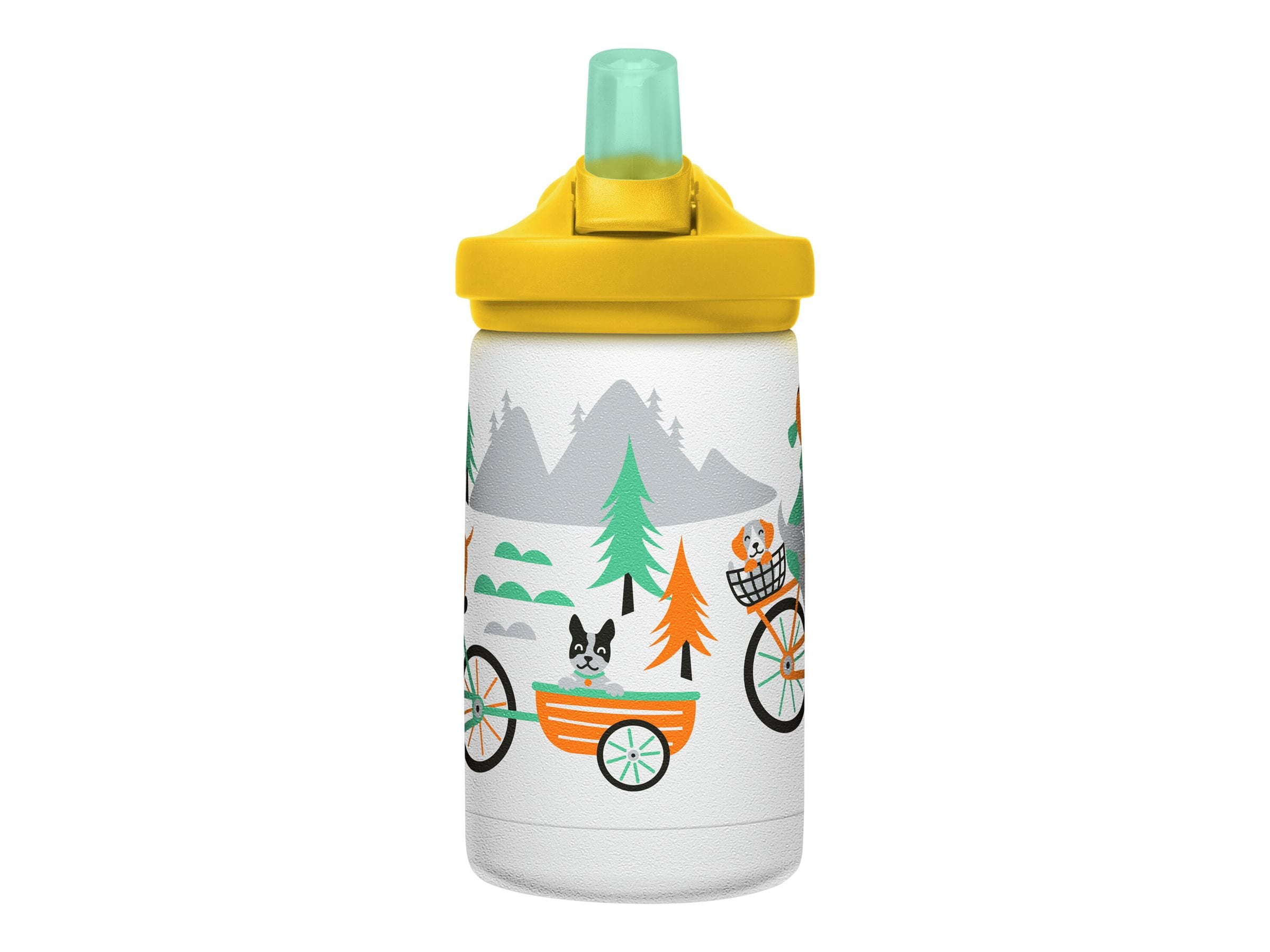 CamelBak Eddy+ Kids - Water bottle - Size 4.25 in x 2.91 in - Height 6.5 in - 12 fl.oz - biking dogs M327G