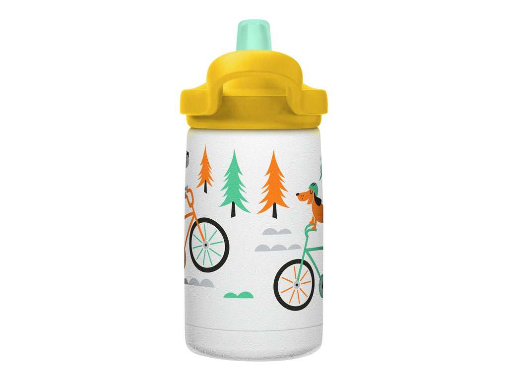 CamelBak Eddy+ Kids - Water bottle - Size 4.25 in x 2.91 in - Height 6.5 in - 12 fl.oz - biking dogs M327G