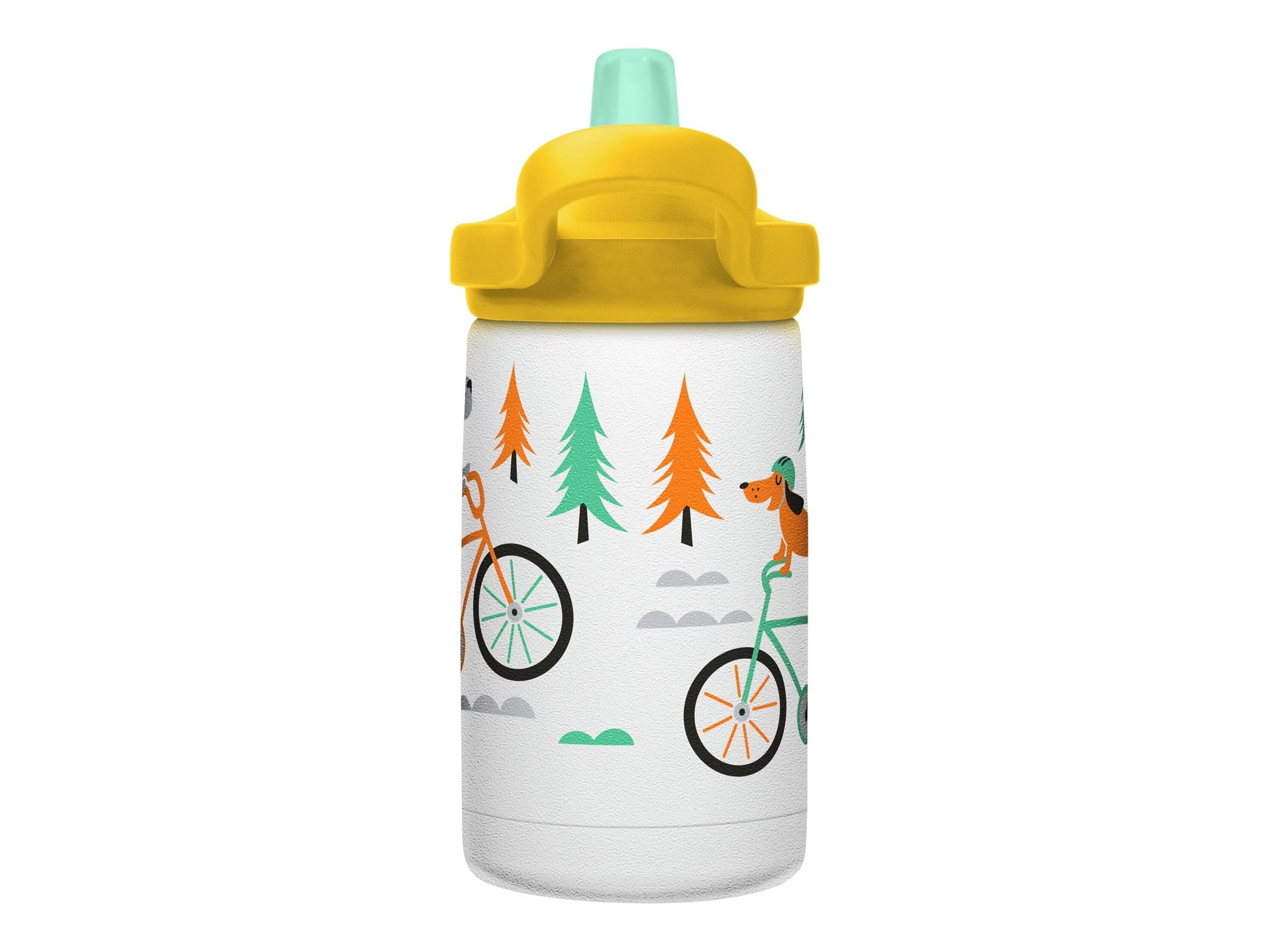 CamelBak Eddy+ Kids - Water bottle - Size 4.25 in x 2.91 in - Height 6.5 in - 12 fl.oz - biking dogs M327G