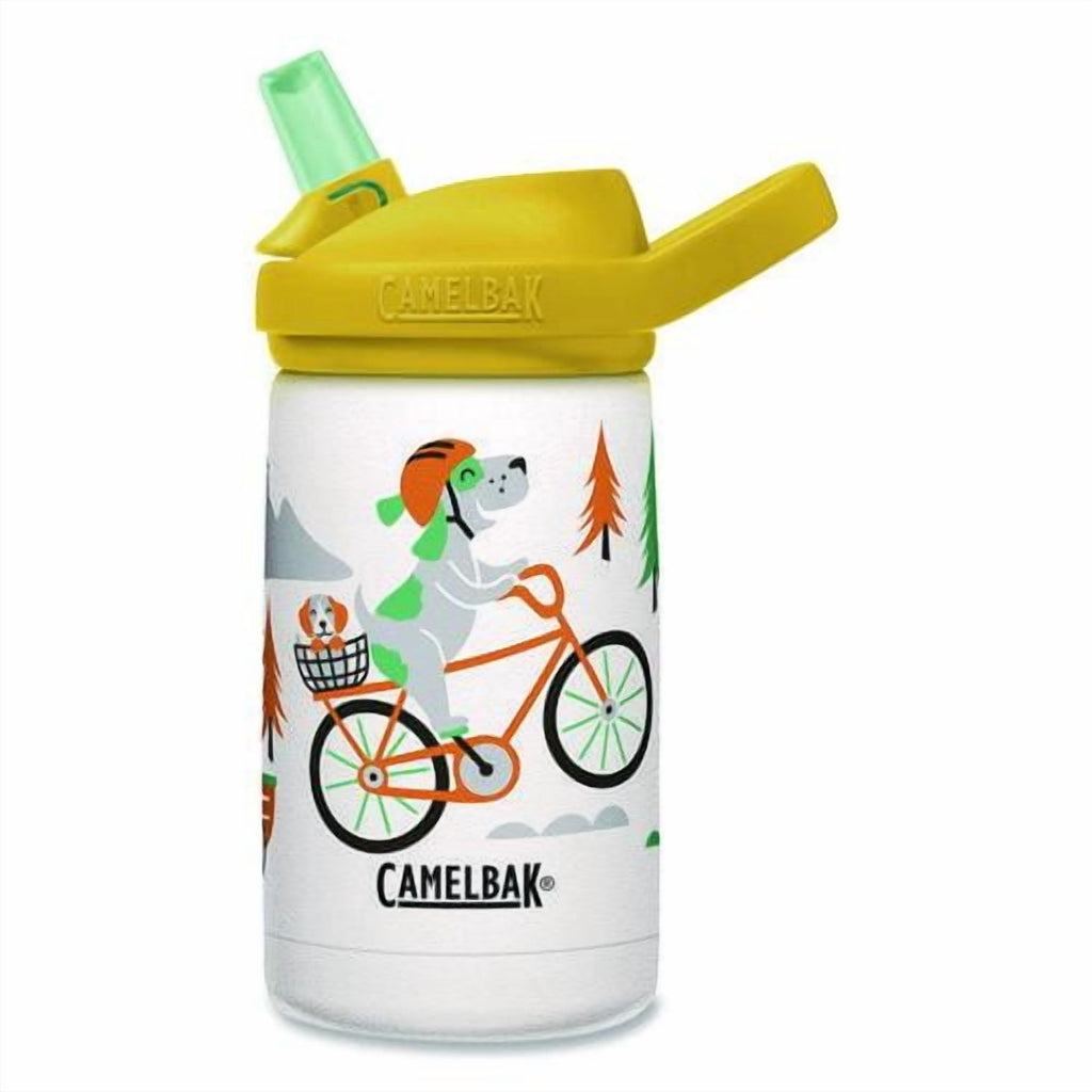 CamelBak Eddy+ Kids - Water bottle - Size 4.25 in x 2.91 in - Height 6.5 in - 12 fl.oz - biking dogs M327G