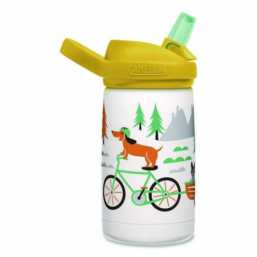 CamelBak Eddy+ Kids - Water bottle - Size 4.25 in x 2.91 in - Height 6.5 in - 12 fl.oz - biking dogs M327G