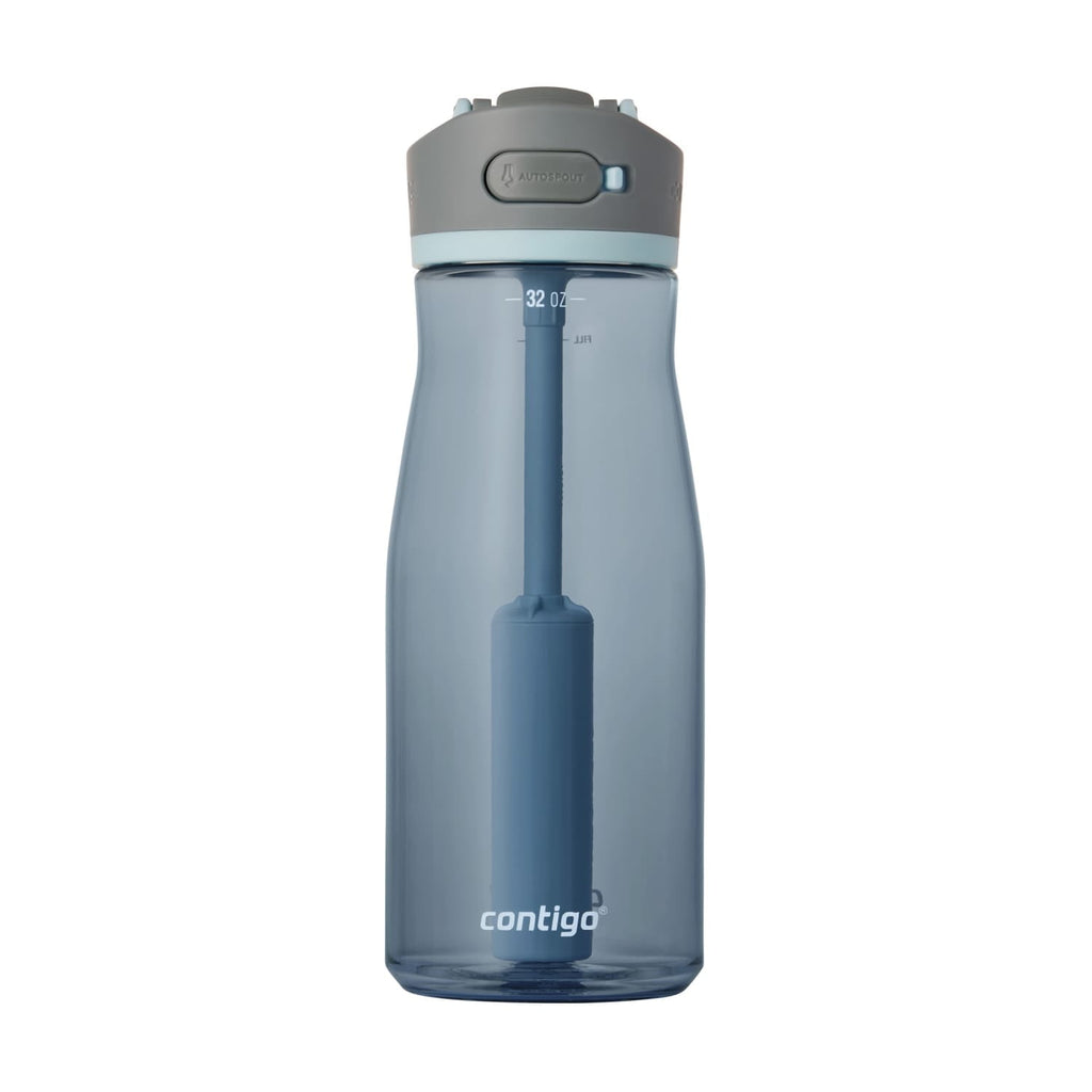 Contigo Wells Plastic Filter Water Bottle with AUTOSPOUT Straw Lid, 32 oz., Dark Ice M08Q