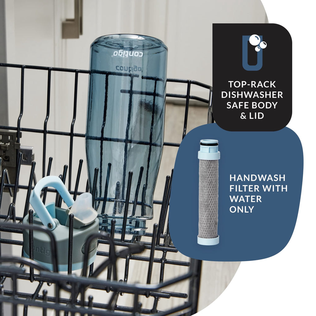 Contigo Wells Plastic Filter Water Bottle with AUTOSPOUT Straw Lid, 32 oz., Dark Ice M08Q