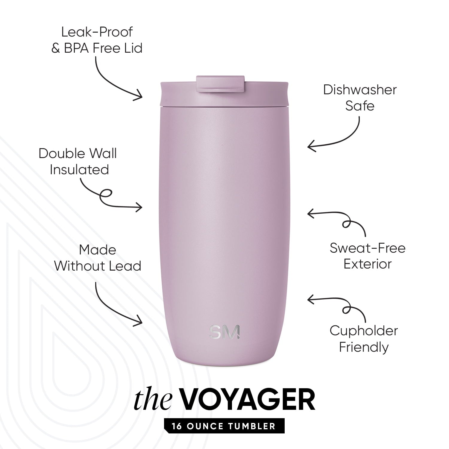 Simple Modern 16 fl oz Insulated Stainless Steel Voyager Coffee Tumbler with Insulated Flip Lid M394R
