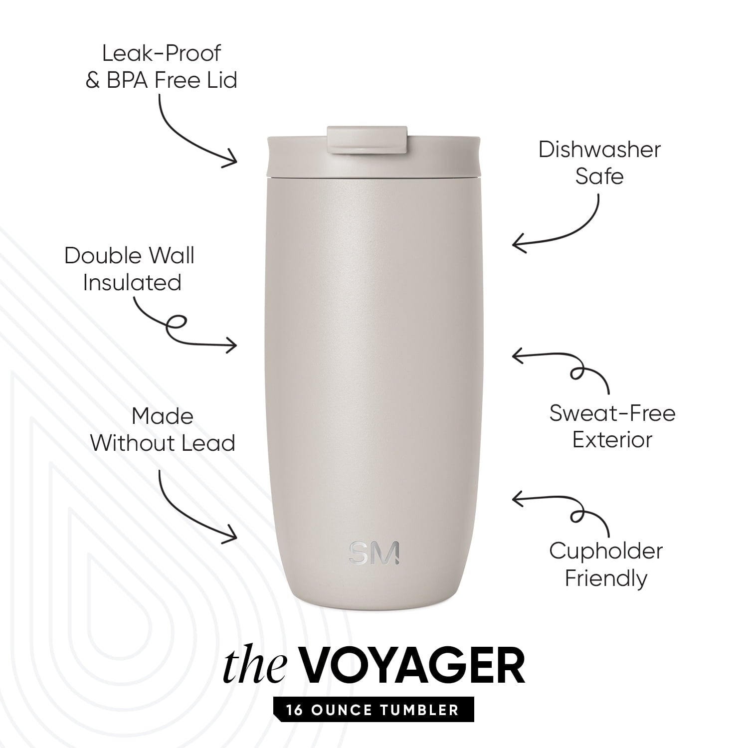 Simple Modern 16 fl oz Insulated Stainless Steel Voyager Coffee Tumbler with Insulated Flip Lid M394R