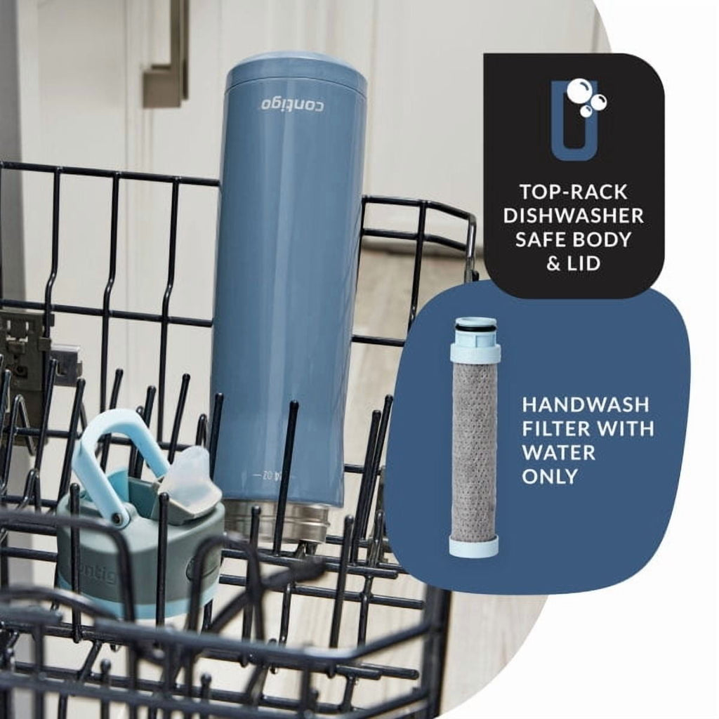 Contigo 24 oz. Wells Chill Stainless Steel Filter Bottle w/ Filters - Dark Ice M84X