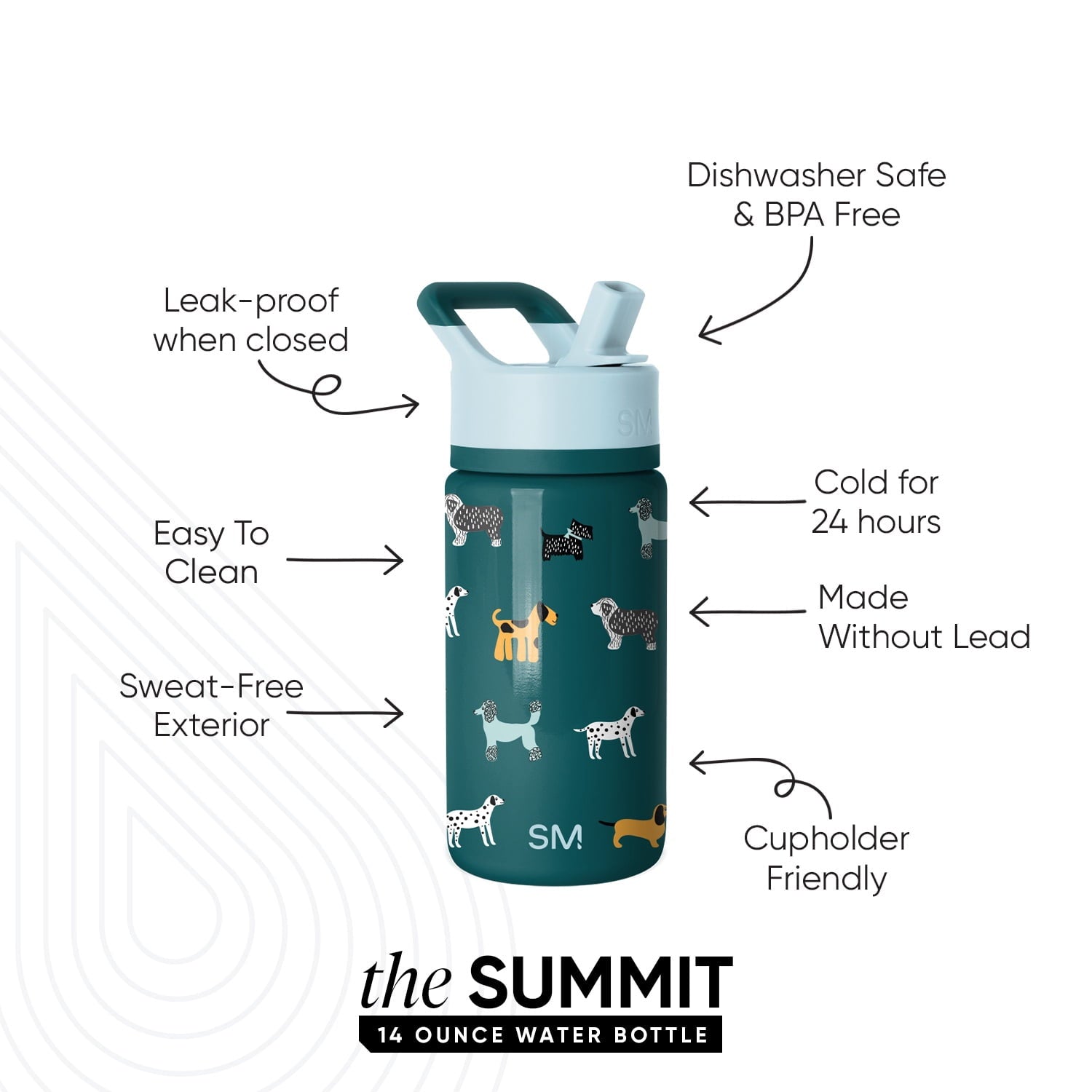 Simple Modern 14oz Summit Water Bottle with Straw Lid | Confetti M429N