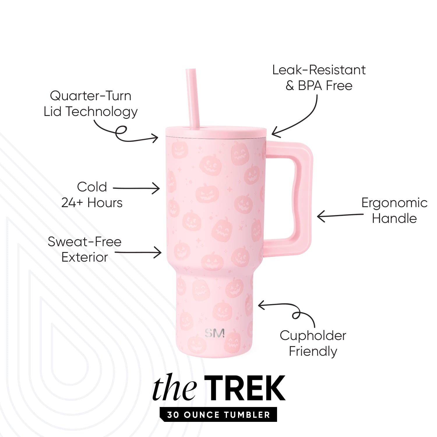 Simple Modern 30 fl oz Insulated Stainless Steel Trek Tumbler with Straw Lid | Seaglass Sage and Cream Checkmate M690W