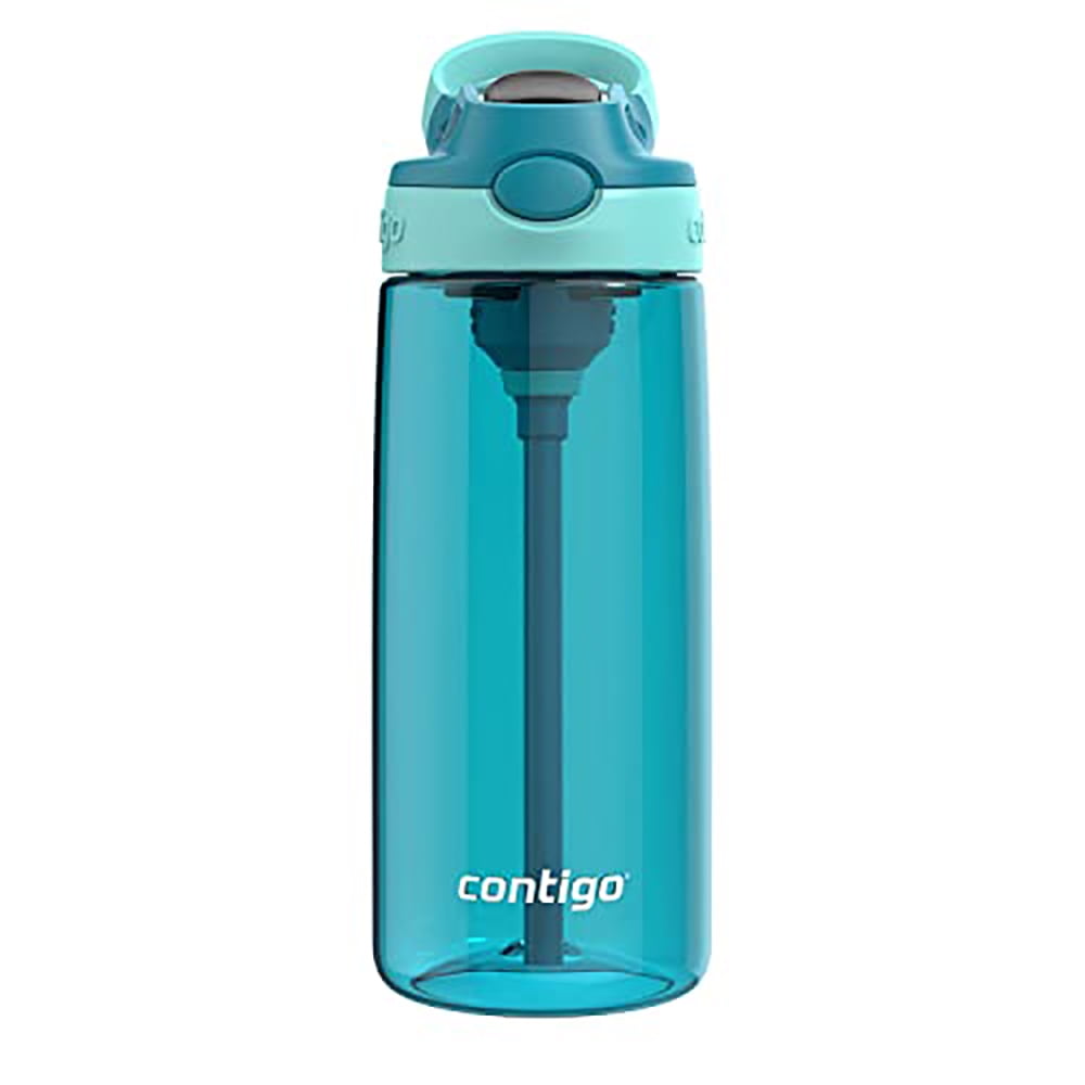 Contigo Leakproof lid 591 mL Juniper Jade Aubrey Plastic Water Bottle with Straw M44Y