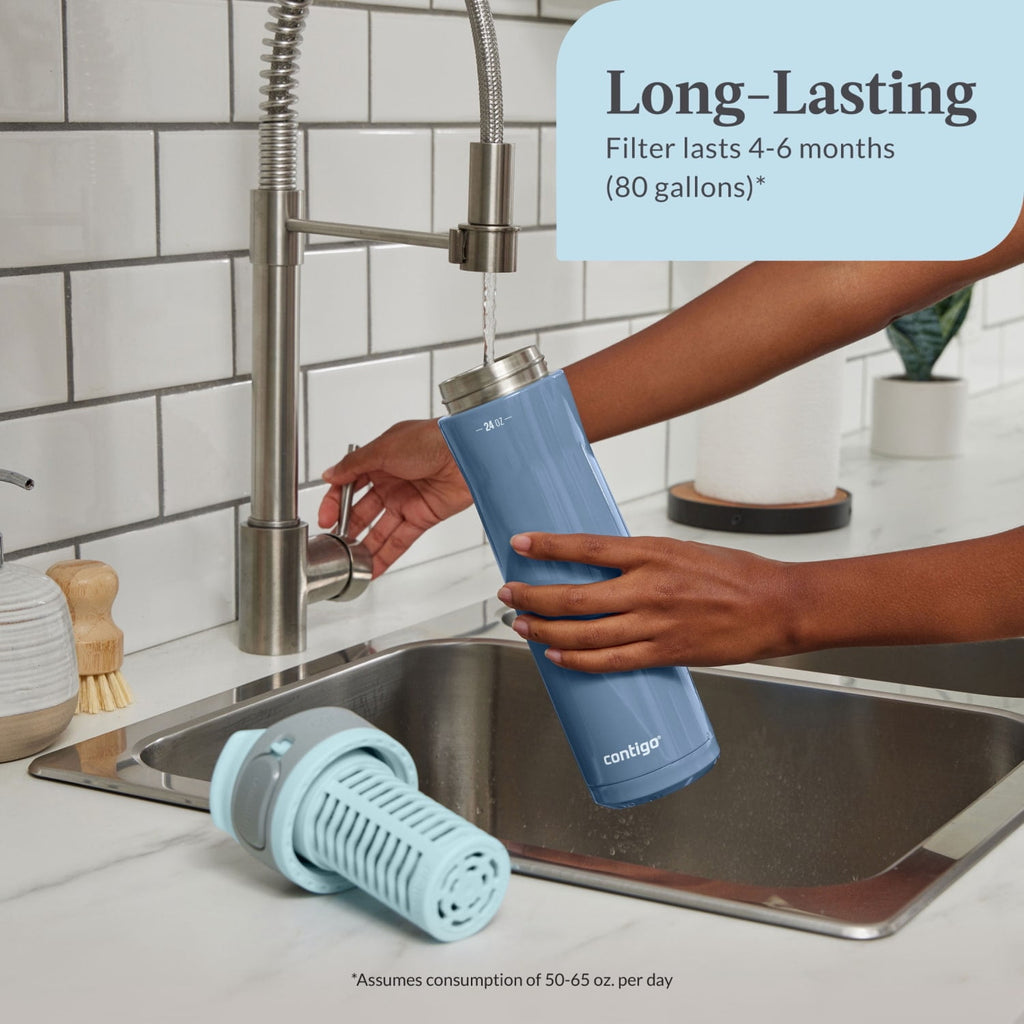 Contigo Clybourn FreeFlow Filter Water Bottle Replacement Filter, 1 Count M30N